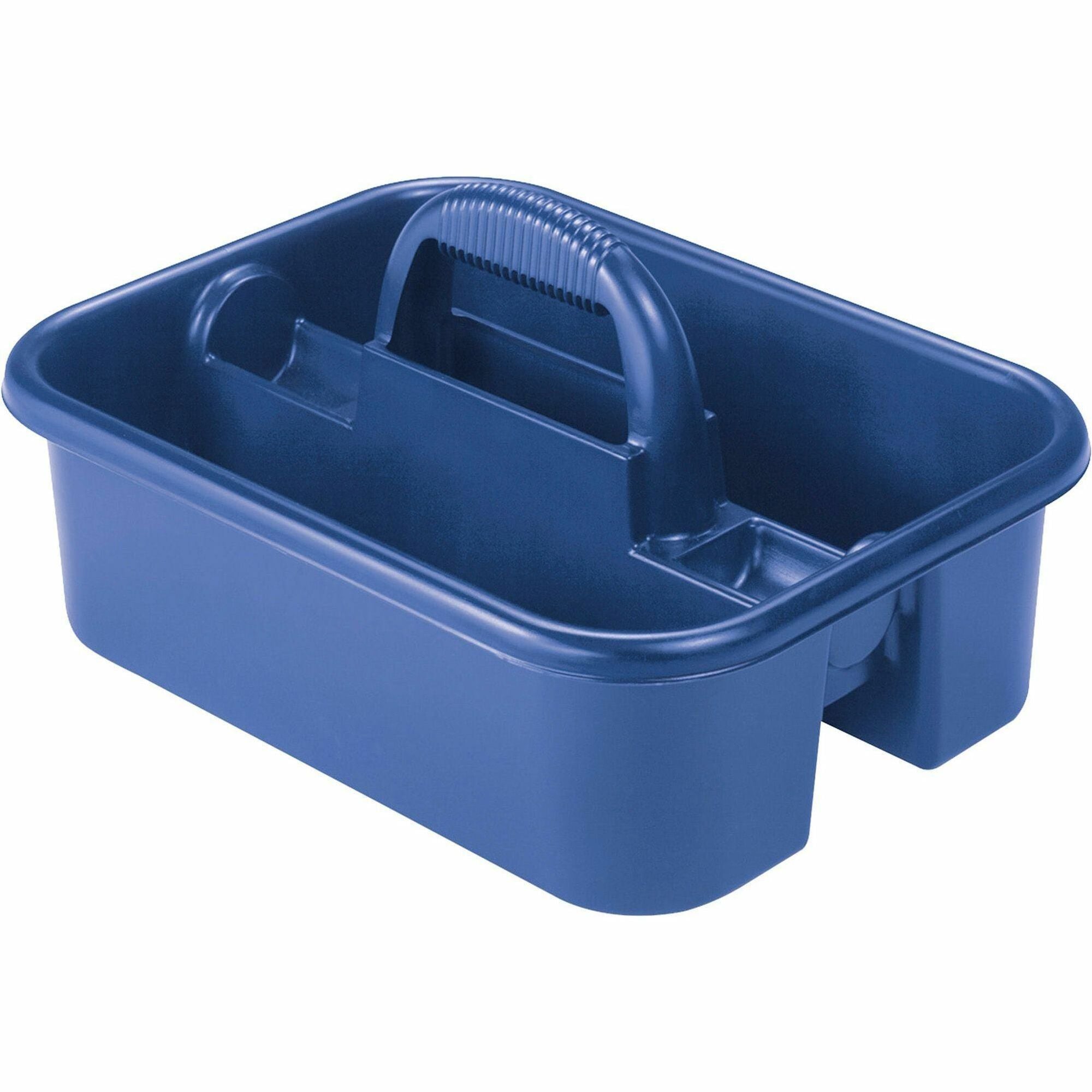 Akro-Mils Handheld Tote Caddy - External Dimensions: 13.8" Width x 18.4" Depth x 9" Height - Polymer - Blue - For Tool - 1 Each -