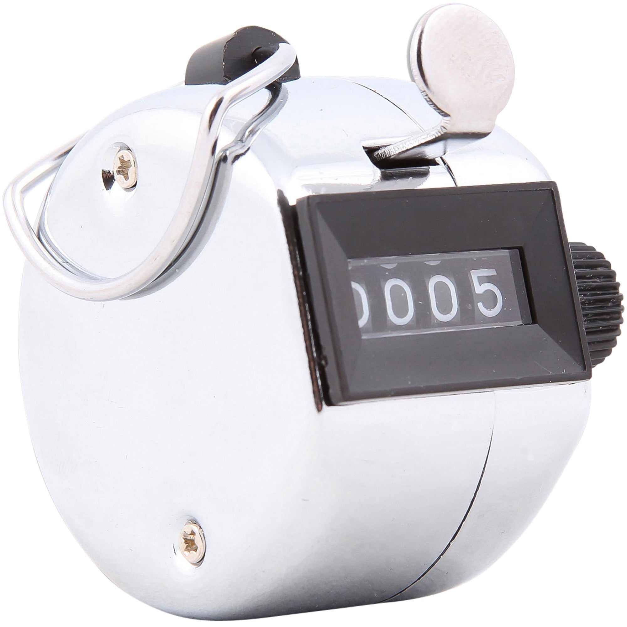 Baumgartens Handheld Tally Counter - 4 Digit - Finger Ring - Handheld - Metal - Black -