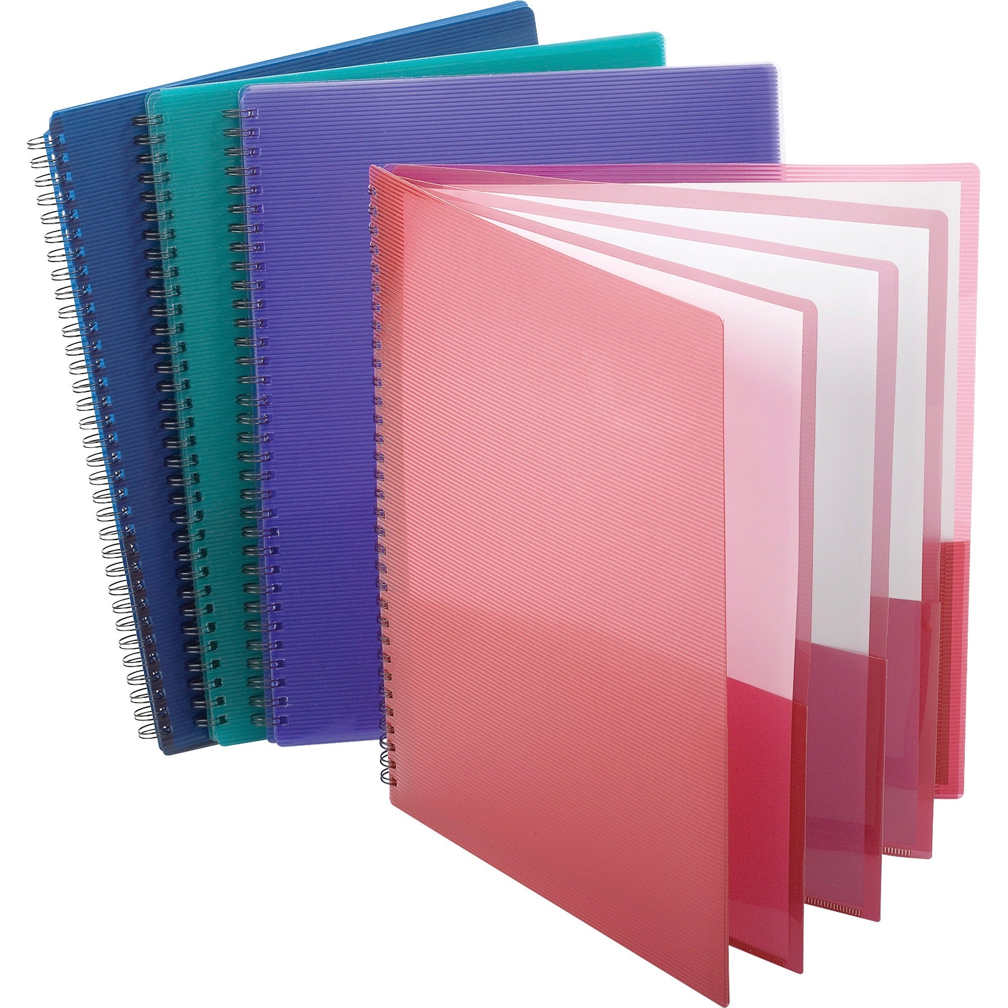 Oxford Letter Pocket Folder - 8 1/2" x 11" - 200 Sheet Capacity - 8 Pocket(s) - Poly - Assorted - 1 Each -