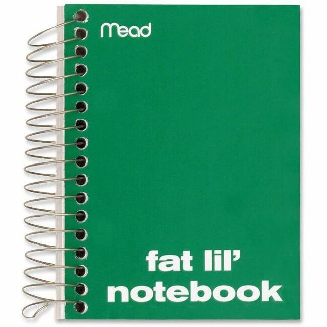 Mead Fat Lil' Notebook - 200 Sheets - Wire Bound - 4" x 5 1/2" - White Paper - AssortedCardboard Cover - Perforated - 1 Each -