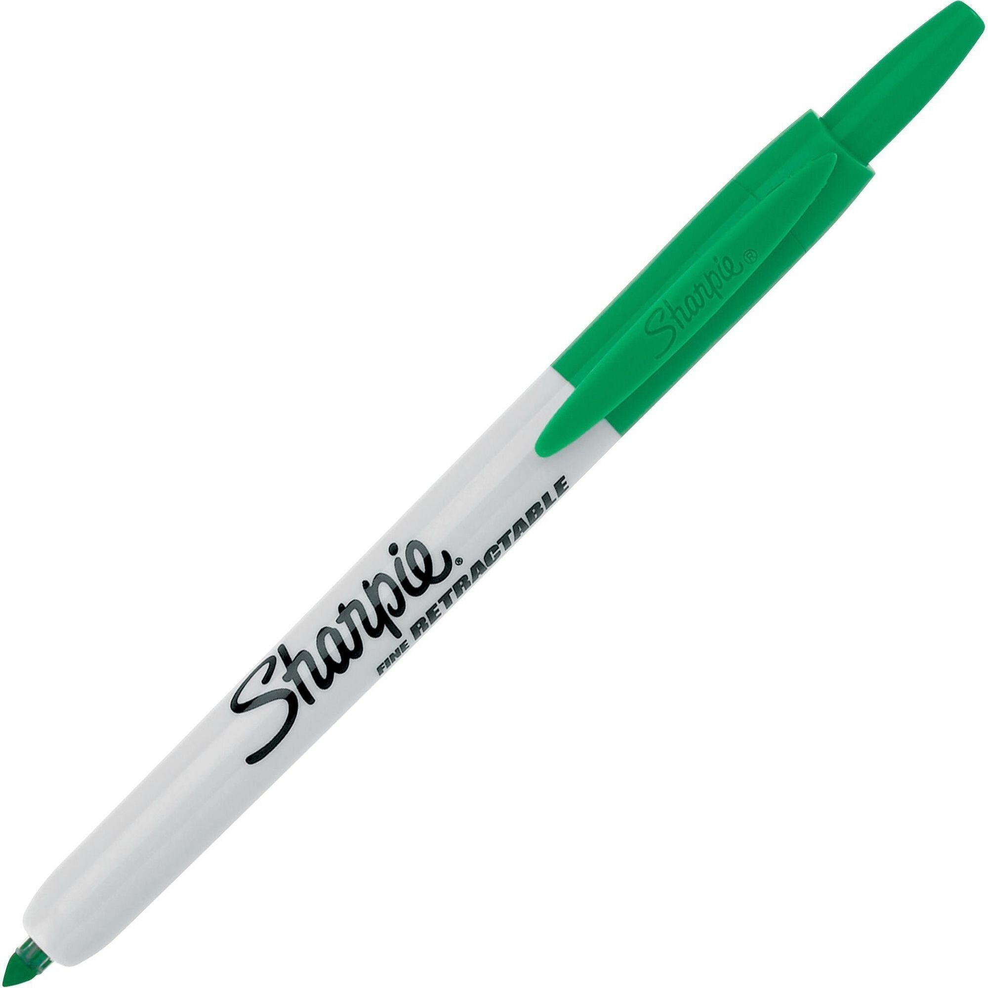 Sharpie Retractable Markers - Fine Marker Point - Retractable - Green - 1 Each -