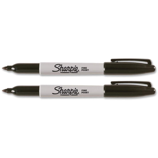 Sharpie Fine Point Marker - Fine Marker Point - Black Alcohol Based Ink - 2 / Pack -