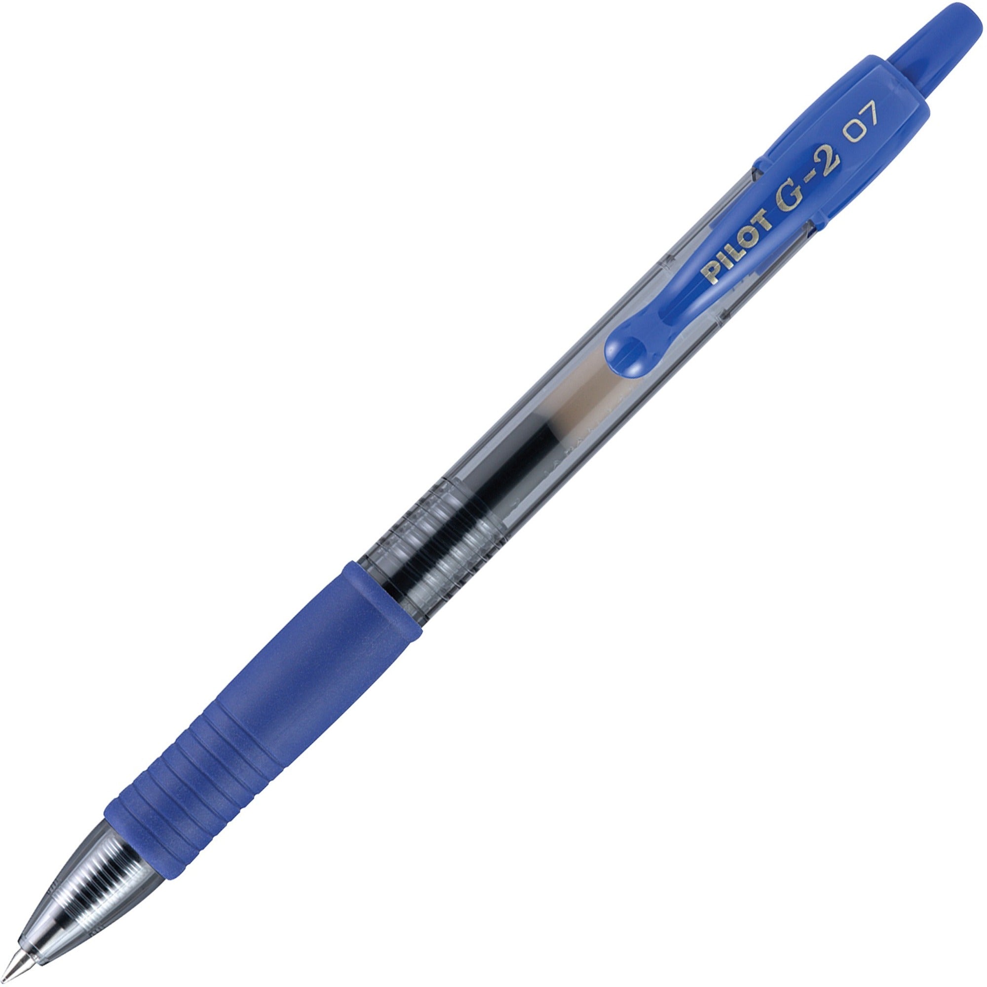 Pilot G2 Retractable Gel Ink Rollerball Pens - Fine Pen Point - 0.7 mm Pen Point Size - Refillable - Retractable - Blue Gel-based Ink - 1 Dozen -