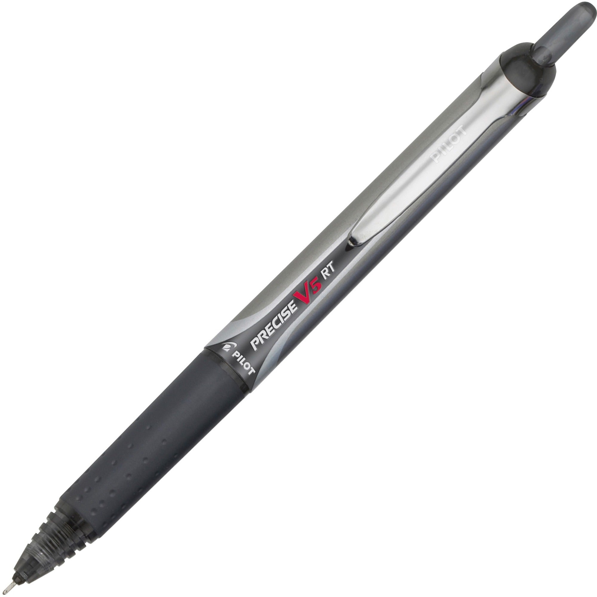 Pilot Precise V5 RT Extra-Fine Premium Retractable Rolling Ball Pens - Bar-coded - Extra Fine Pen Point - 0.5 mm Pen Point Size - Needle Pen Point Style - Retractable - Black - 1 Each -