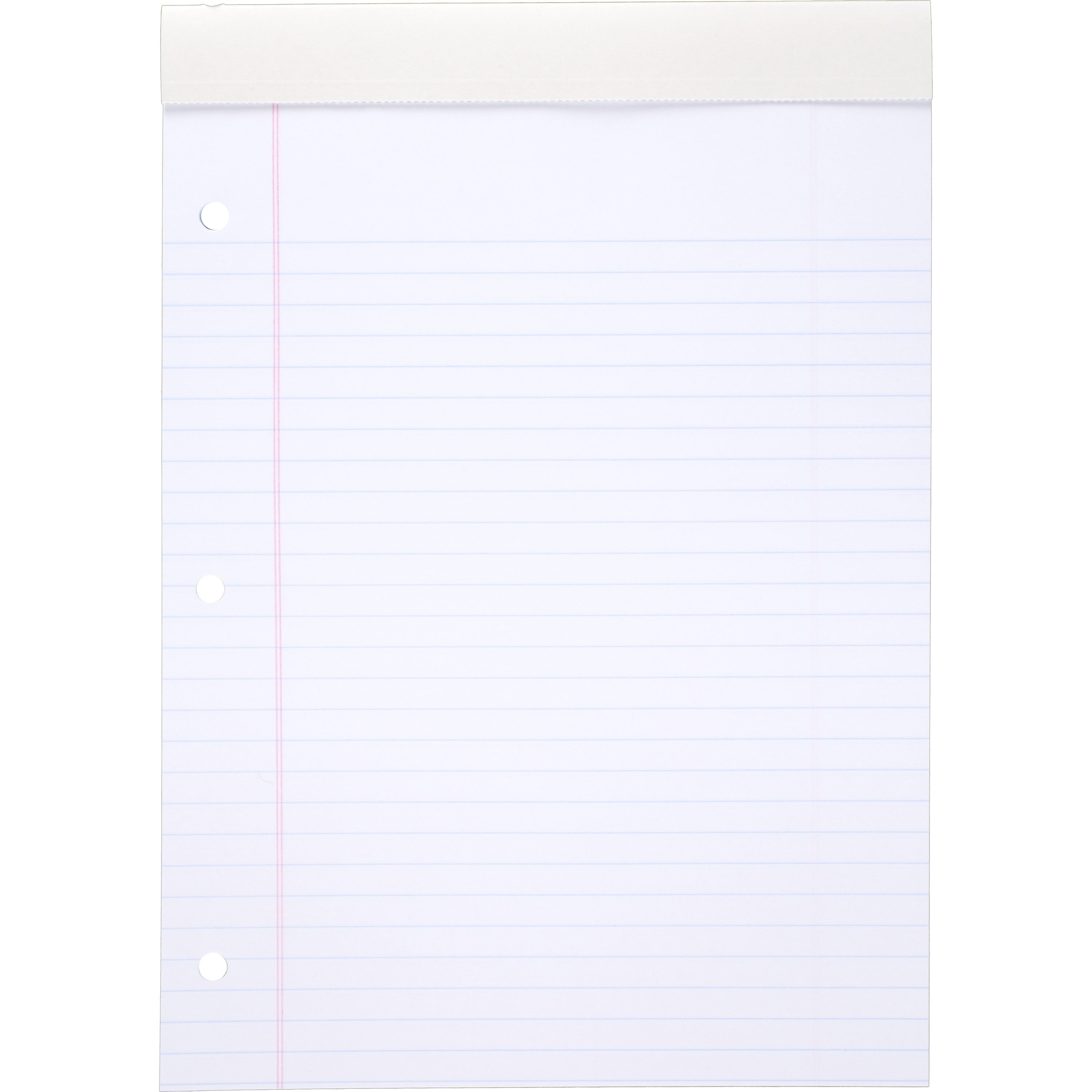 Mead Writing Pads - Letter - 70 Sheets - 140 Pages - College Ruled - 0.34" Ruled - 20 lb Basis Weight - Letter - 8 1/2" x 11" - White Paper - Heavyweight, Micro Perforated, Stiff-back, Heavy Duty Cover, Stiff-back, Cardboard Back, Portable, Easy Tear -