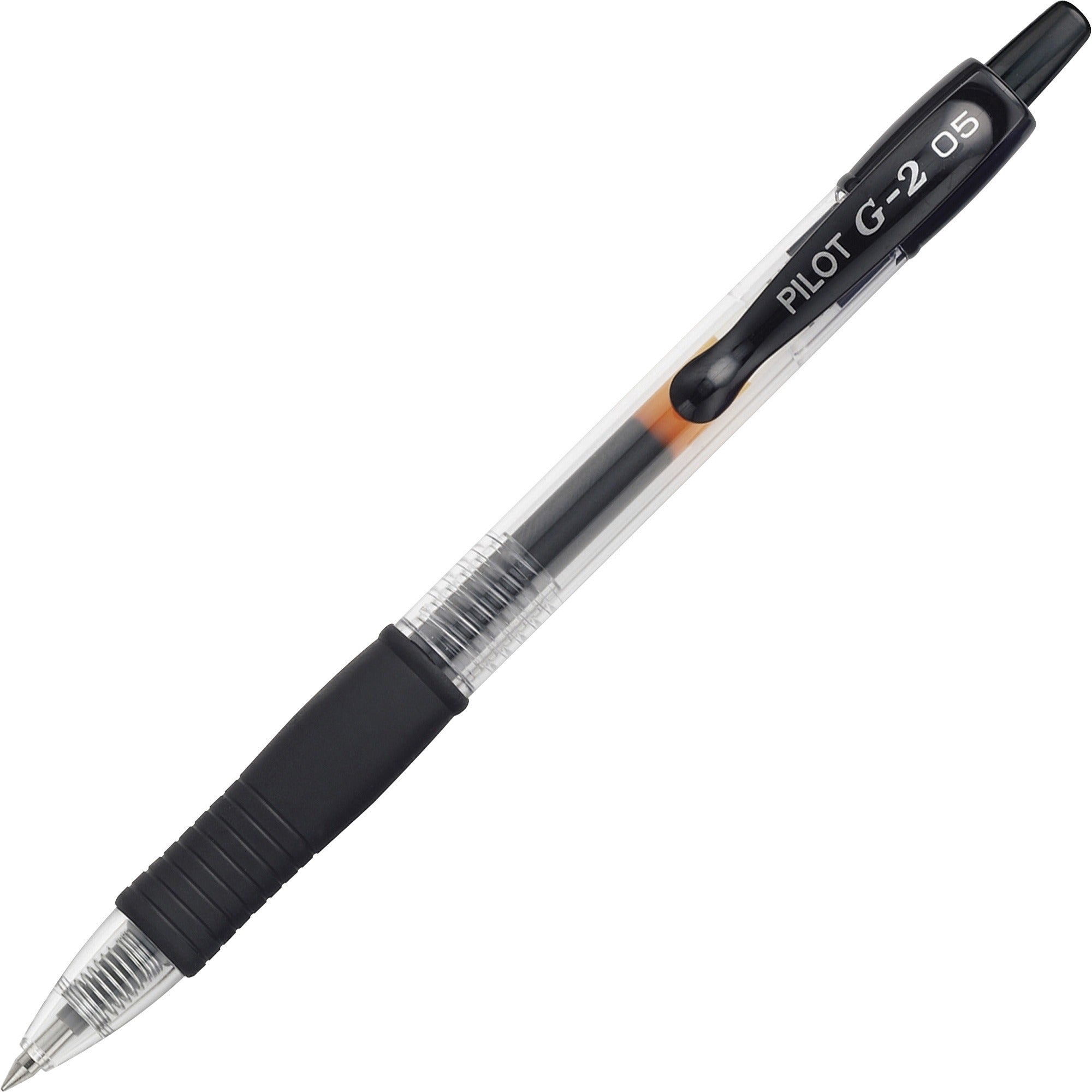 Pilot G2 Retractable XFine Gel Ink Rollerball Pens - Extra Fine Pen Point - 0.5 mm Pen Point Size - Refillable - Retractable - Black Gel-based Ink - 1 Dozen -