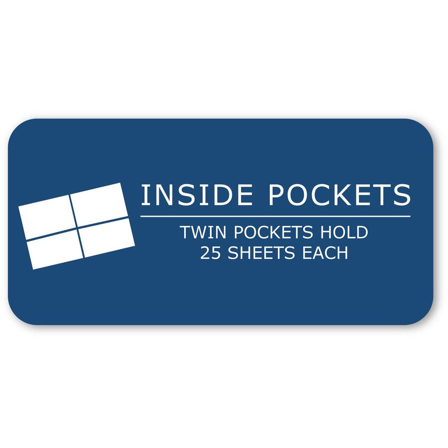 Roaring Spring Letter Pocket Folder - 8 1/2" x 11" - 50 Sheet Capacity - 2 Internal Pocket(s) - Paper - Assorted - 100 / Carton -