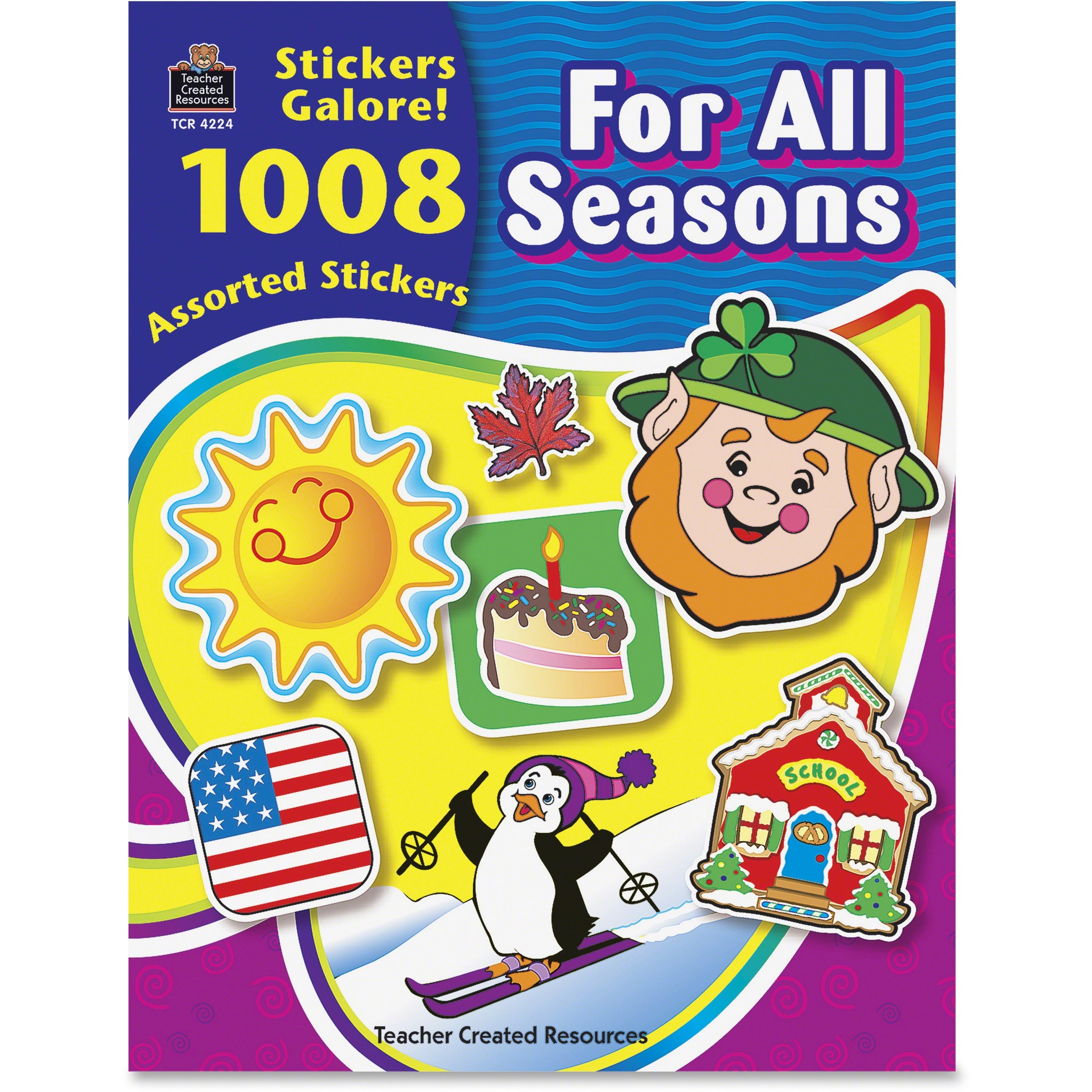 Teacher Created Resources For All Seasons Sticker Book - Self-adhesive - Acid-free, Lignin-free - Assorted - 1008 / Pack -