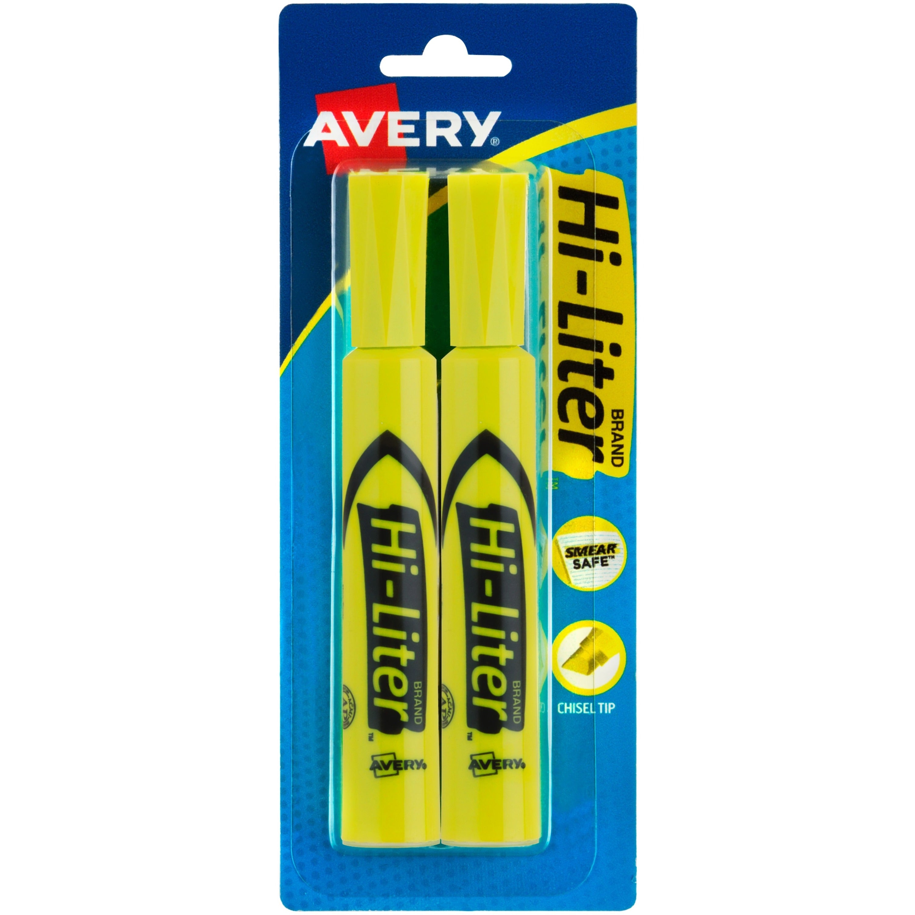 Avery Desk-Style Highlighters - Chisel Marker Point Style - Fluorescent Yellow Water Based Ink - 1 / Pack -