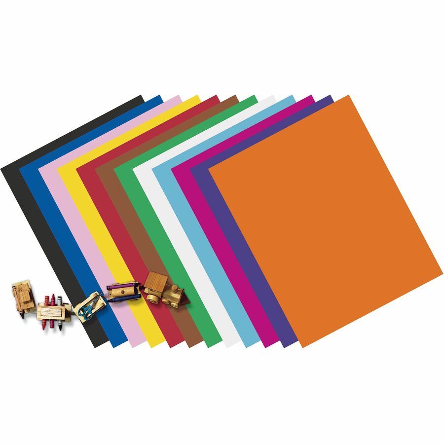 Pacon Railroad Board - Art, Mat, Painting, Marker, Poster, Stenciling, Mounting, Block Printing - 22"Height x 28"Width - 25 / Carton - Purple -