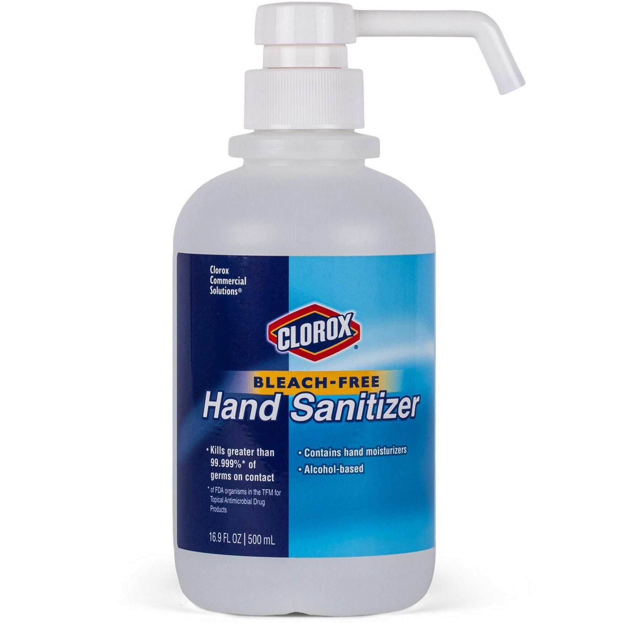 clorox-commercial-solutions-hand-sanitizer-169-fl-oz-500-ml-pump-bottle-dispenser-kill-germs-hand-bleach-free-non-sticky-non-greasy-1-each_clo02176 - 1