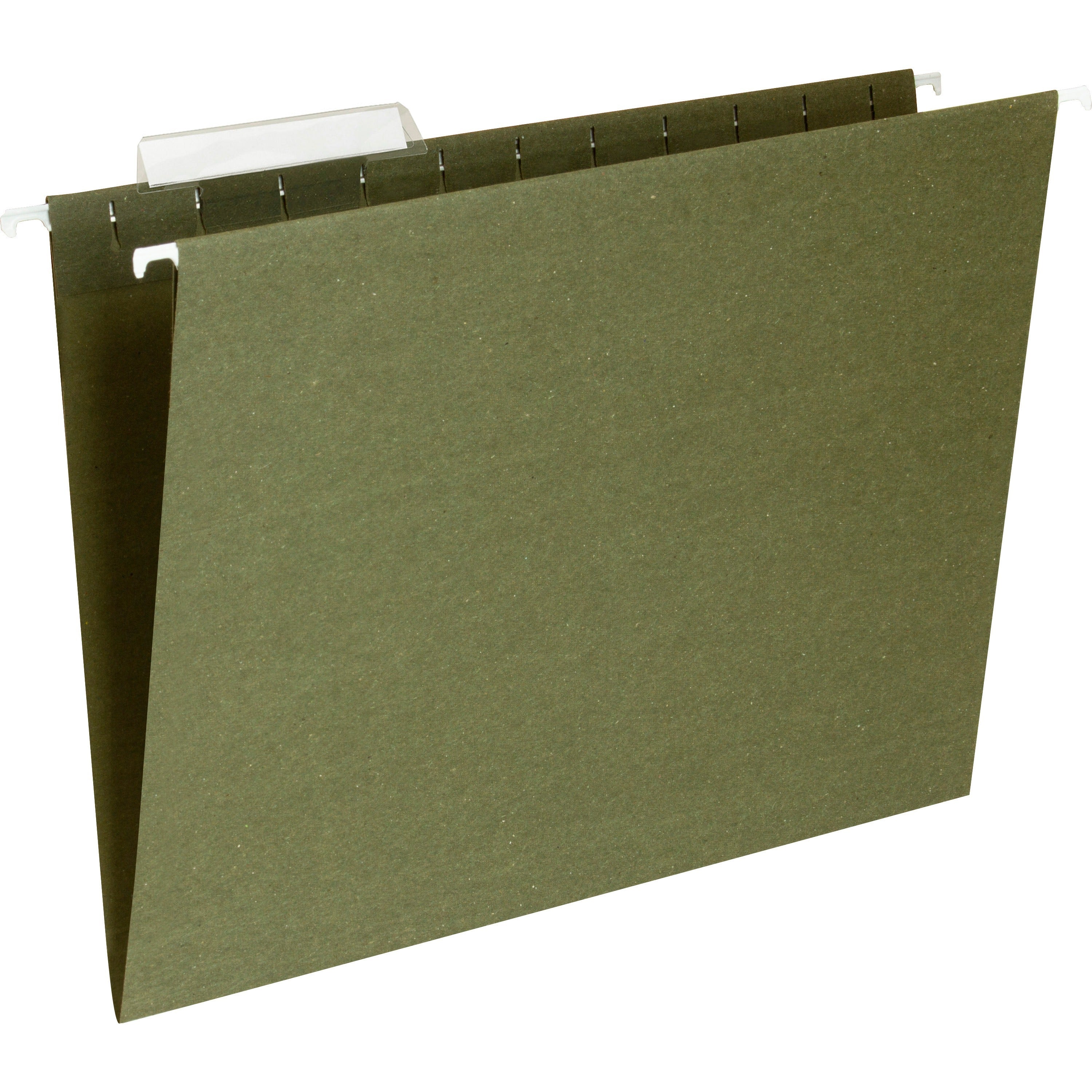 Business Source 1/3 Tab Cut Letter Recycled Hanging Folder - 8 1/2" x 11" - Standard Green - 100% Recycled - 25 / Box -