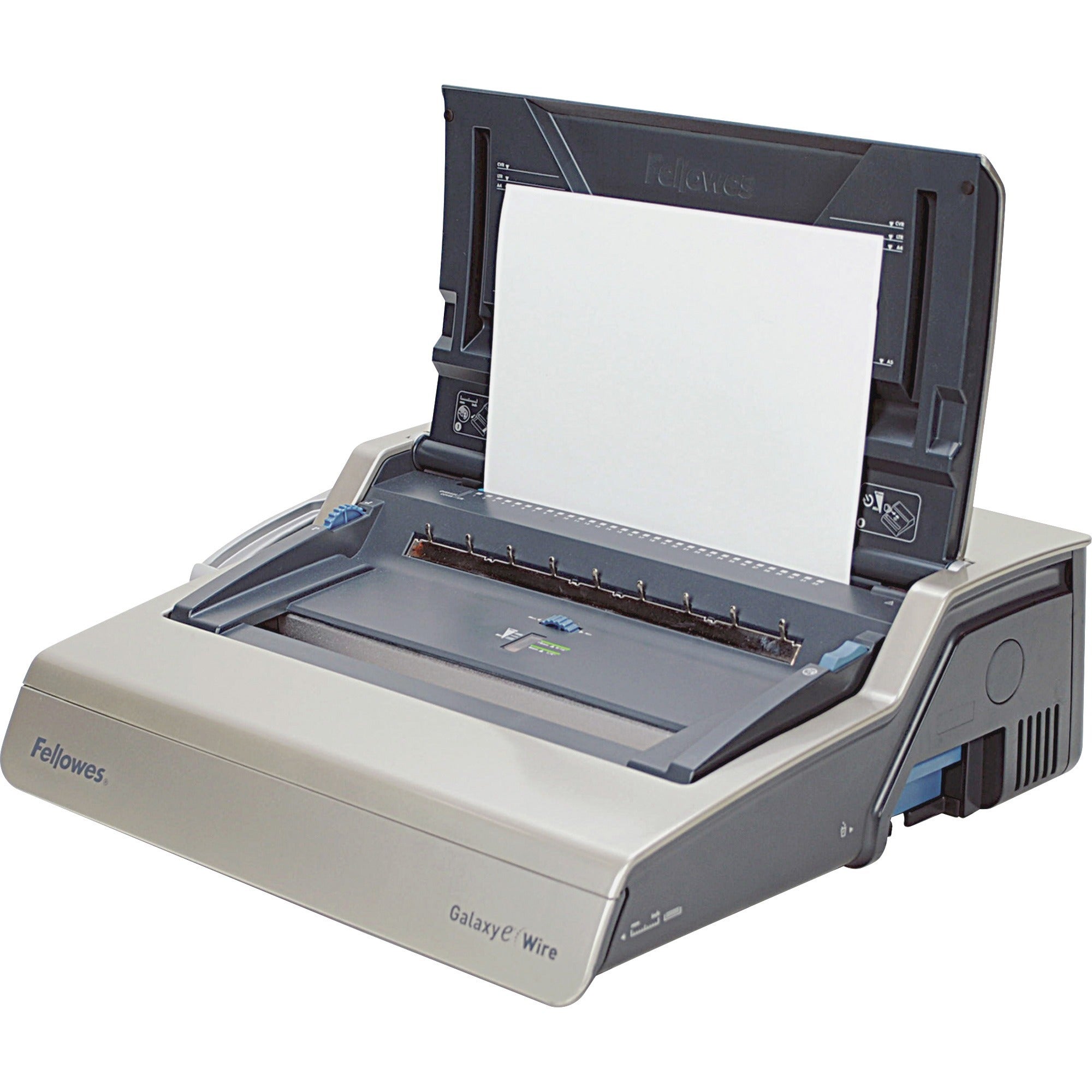 Fellowes Galaxy-E Electric Wire Binding Machine w/ Starter Kit - A4, A5 - 6.5" x 17.8" x 19.7" - Gray -