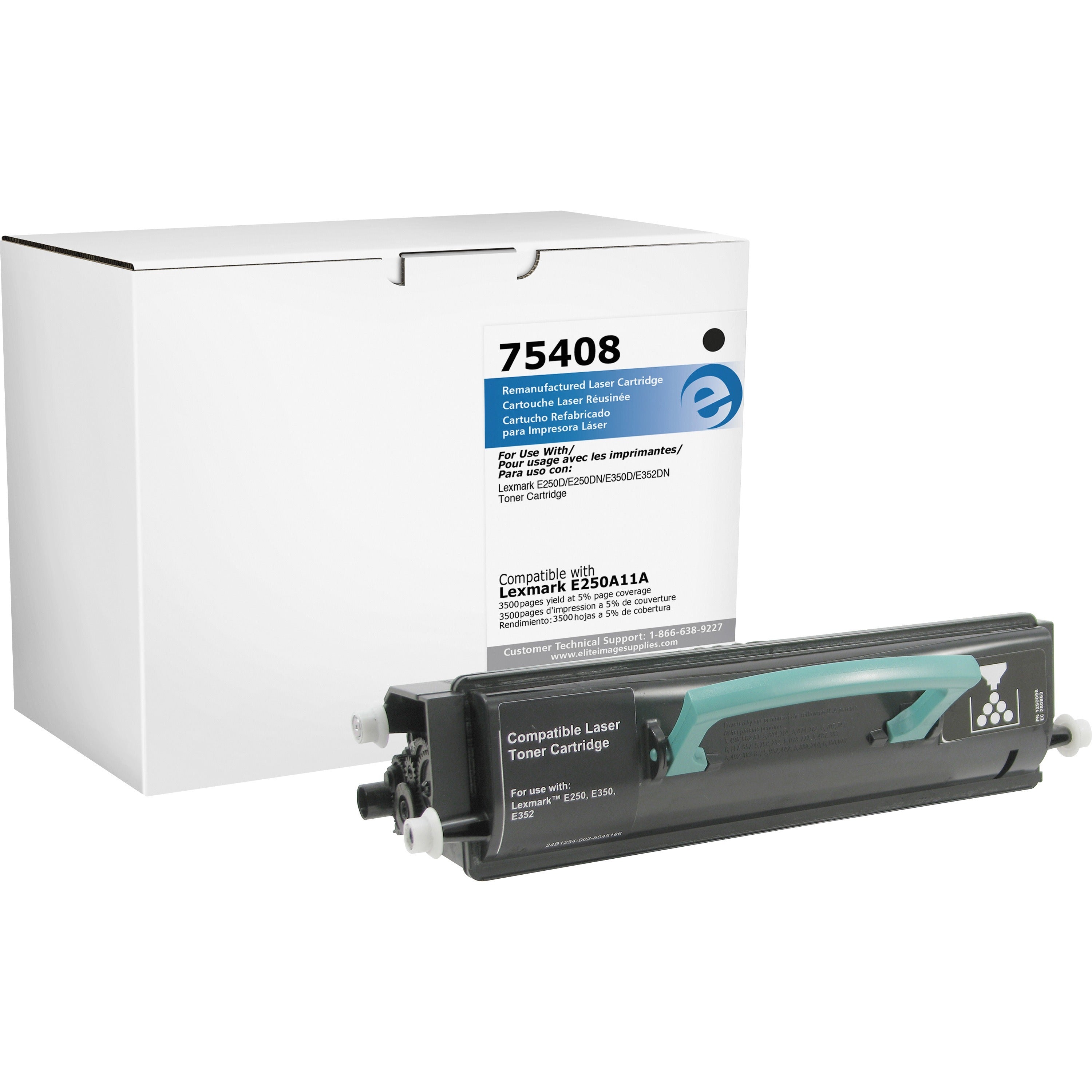Elite Image Remanufactured Toner Cartridge - Alternative for Lexmark (E250A11A) - Laser - 3500 Pages - Black - 1 Each -