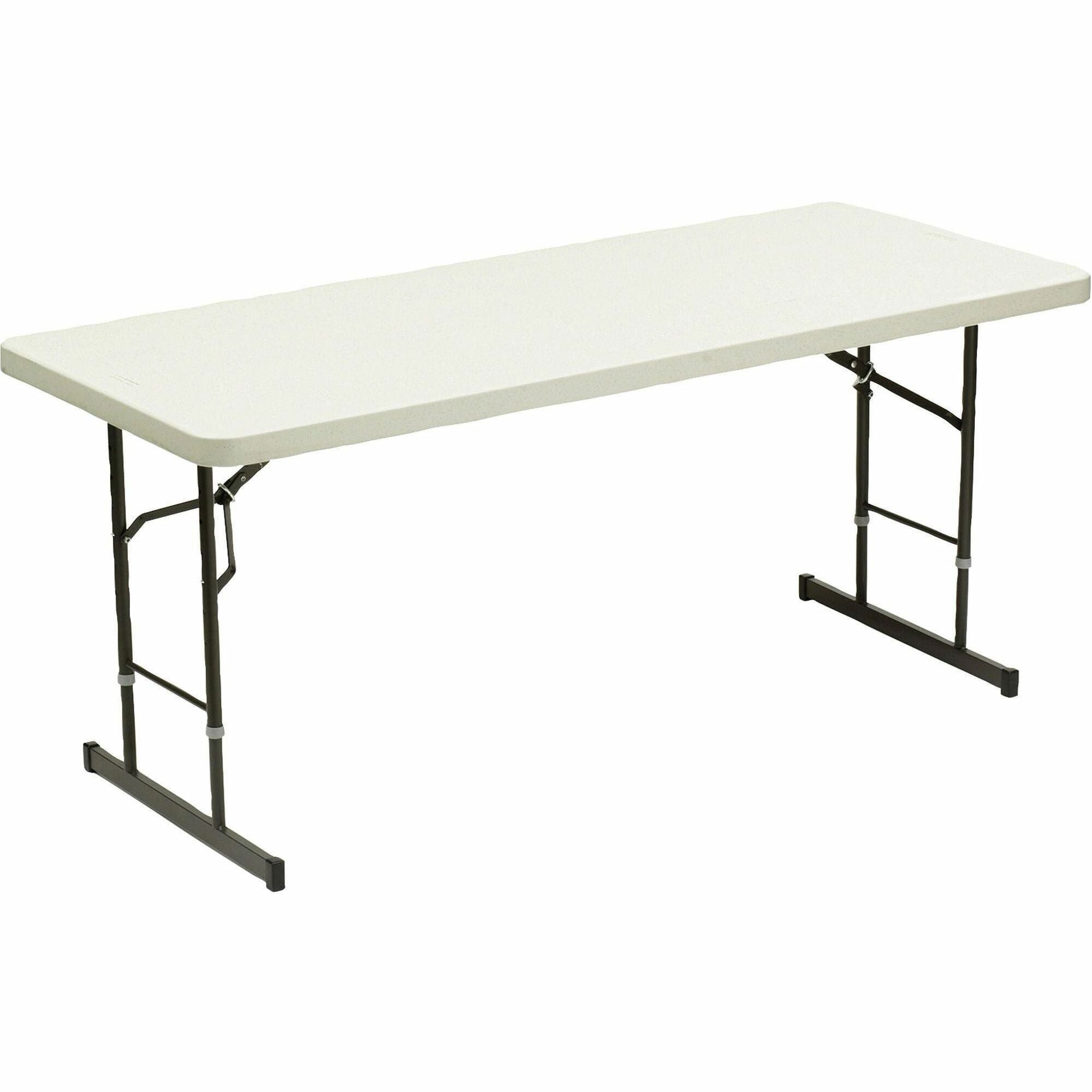 Iceberg IndestrucTable TOO 1200 Series Adjustable Folding Table - For - Table TopRectangle Top - 4 Legs - 600 lb Capacity - Adjustable Height - 25" to 29" Adjustment - 72" Table Top Length x 30" Table Top Width x 2" Table Top Thickness - 29" Height - -