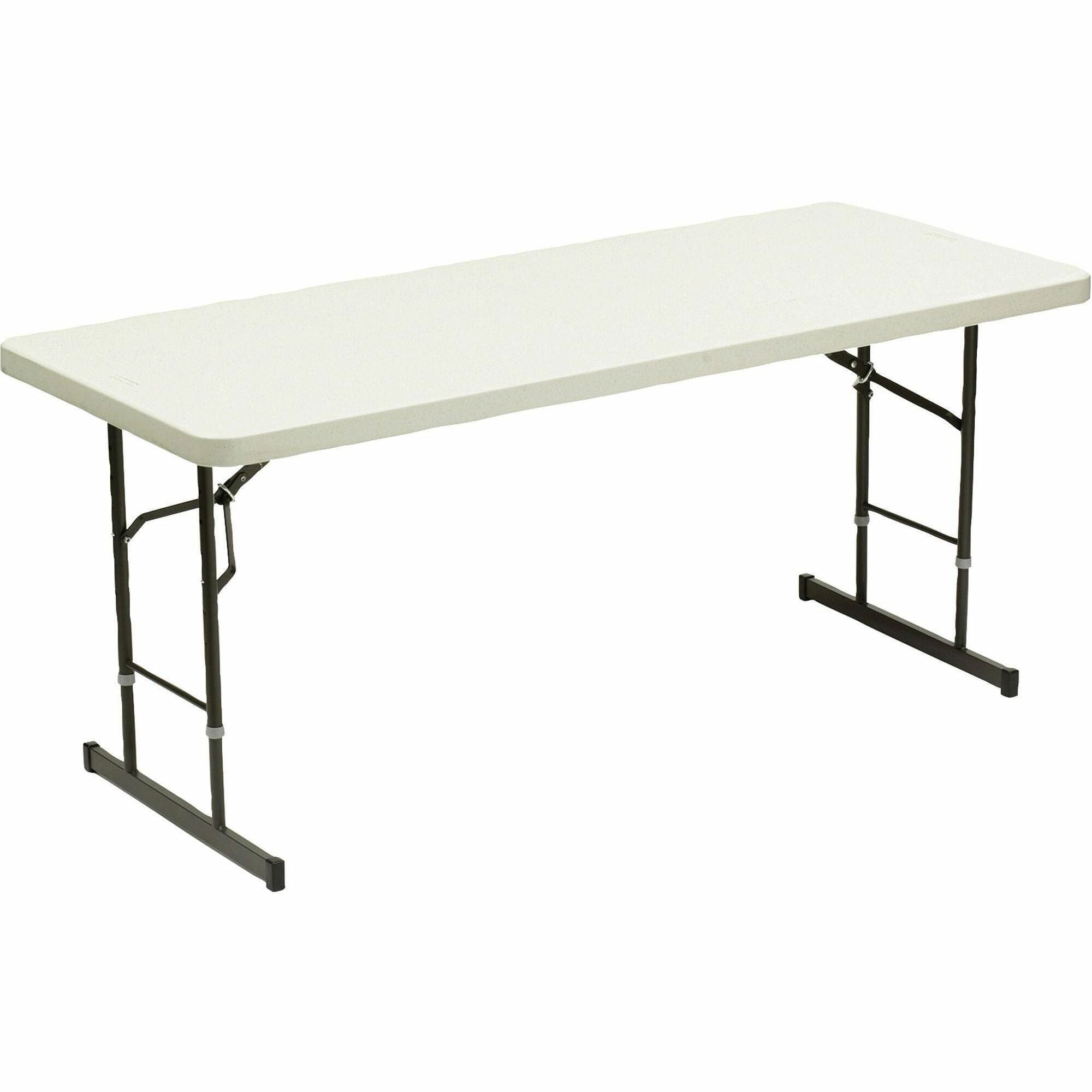 Iceberg IndestrucTable TOO 1200 Series Adjustable Folding Table - For - Table TopRectangle Top - 4 Legs - 600 lb Capacity - Adjustable Height - 25" to 29" Adjustment - 72" Table Top Length x 30" Table Top Width x 2" Table Top Thickness - 29" Height -