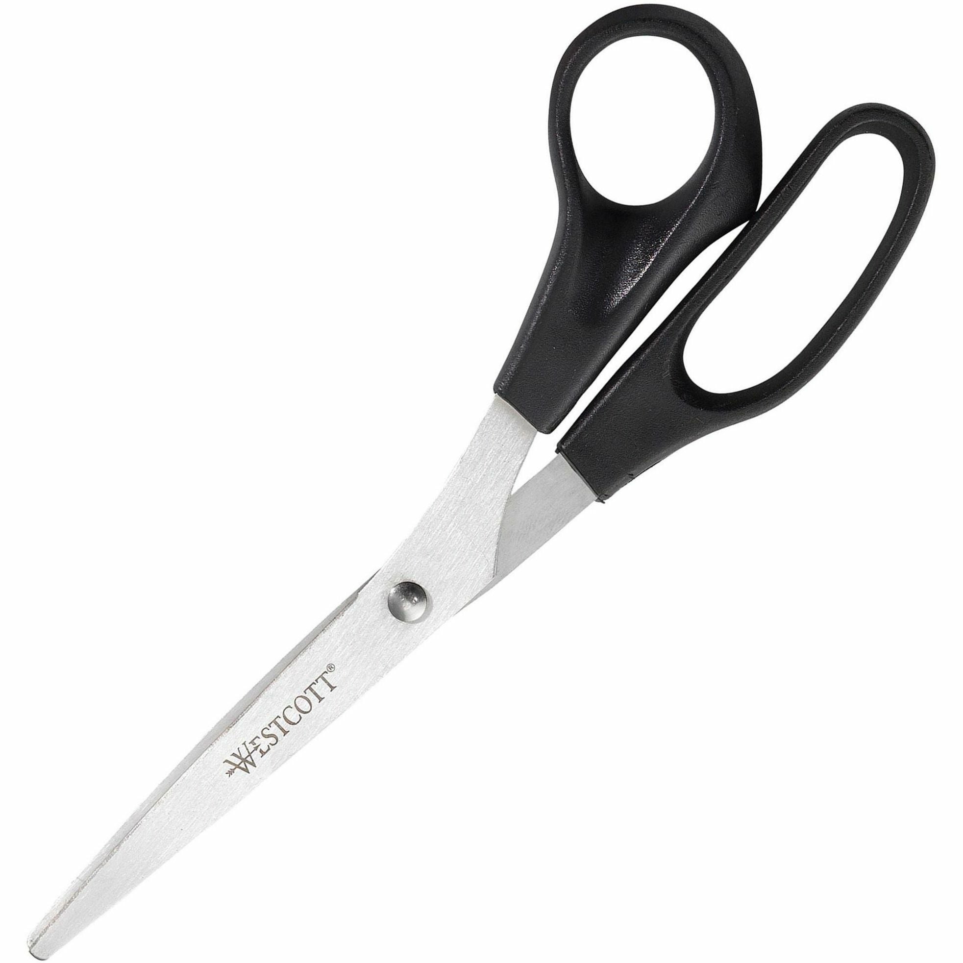 Westcott 8" All Purpose Straight Scissors - 8" Overall Length - Straight-left/right - Stainless Steel - Assorted - 3 / Pack - 2