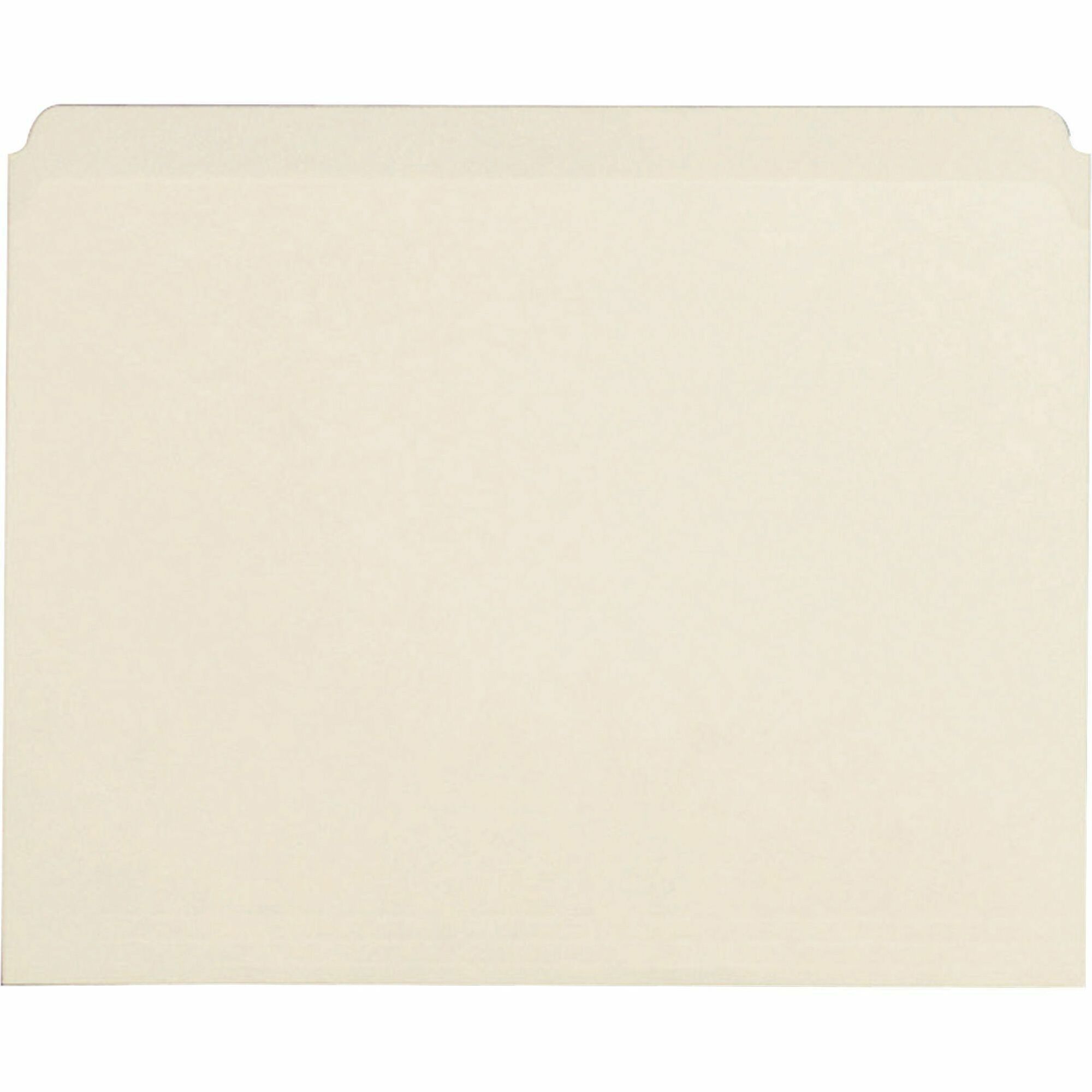 Business Source Straight Tab Cut Letter Recycled Top Tab File Folder - 8 1/2" x 11" - 3/4" Expansion - Manila - Manila - 10% Recycled - 100 / Box -