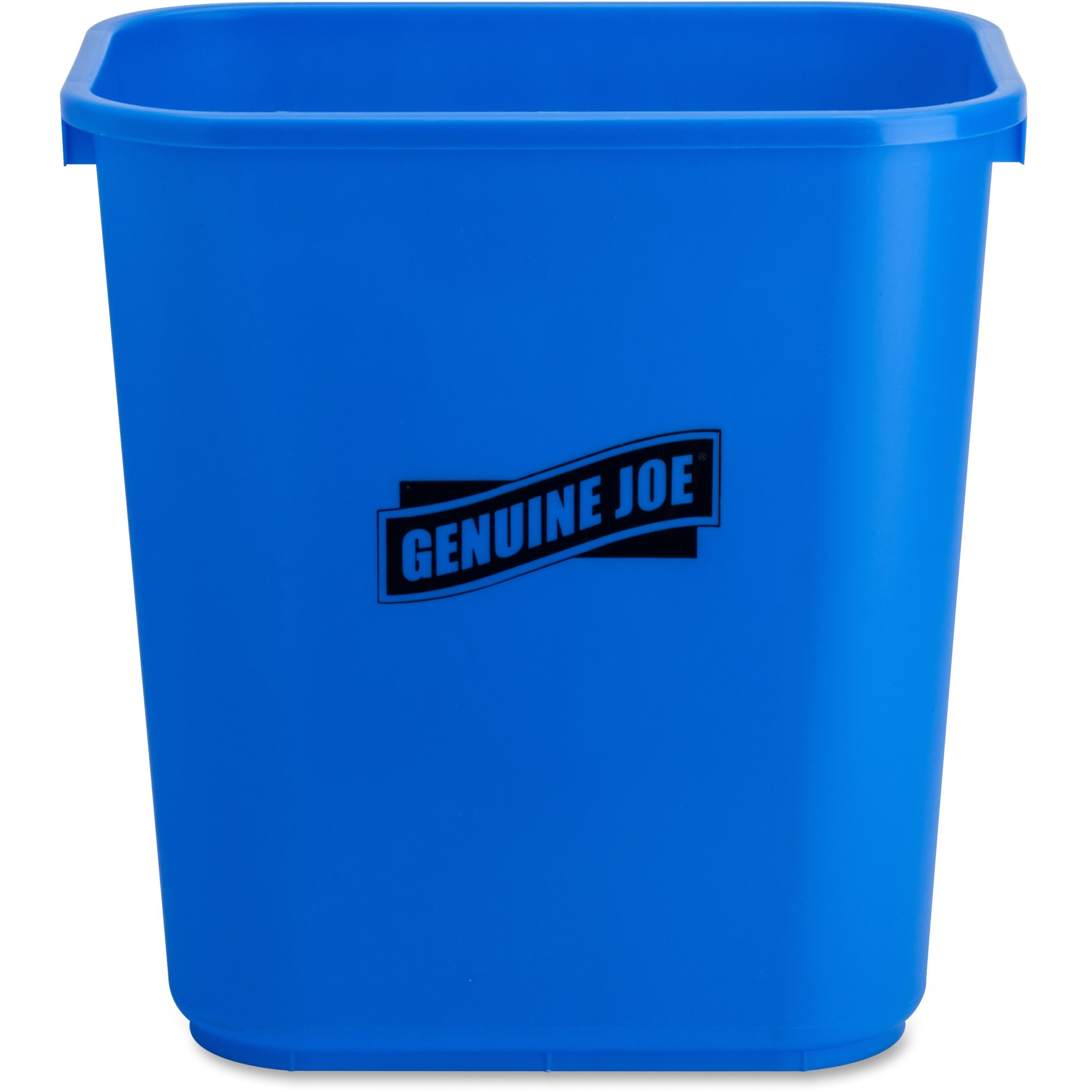 Genuine Joe 28-1/2 Quart Recycle Wastebasket - 7.13 gal Capacity - Rectangular - 15" Height x 14.5" Width x 10.5" Depth - Blue, White - 1 Each -
