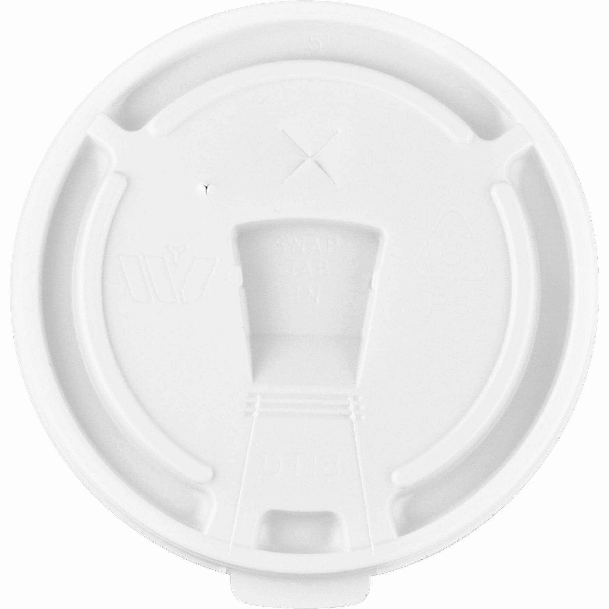 Genuine Joe 12oz-24oz Hot/Cold Foam Cup Lids - 10 / Carton - 100 Per Pack - White - 1