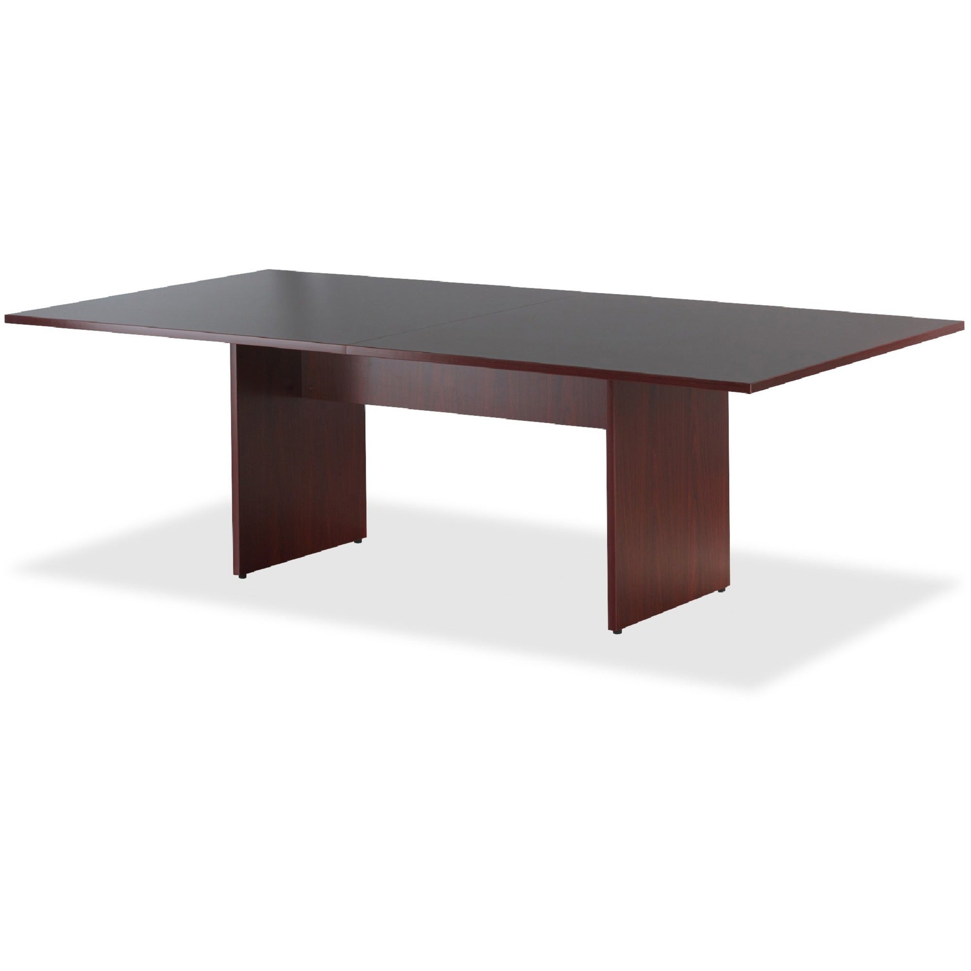 Lorell Essentials Rectangular Conference Tabletop - For - Table TopRectangle Top x 48" Table Top Width x 96" Table Top Depth x 1.25" Table Top Thickness - 1" Height x 94.50" Width x 47.25" Depth - Assembly Required - Mahogany - 1 Each -
