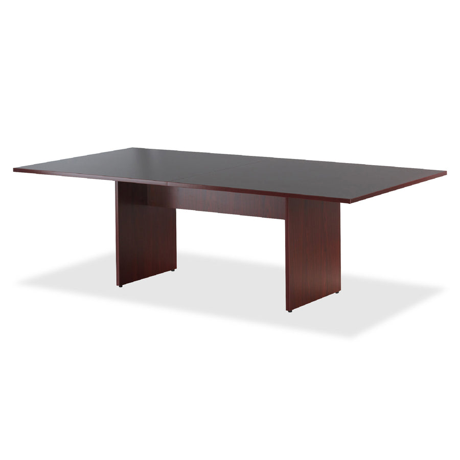Lorell Essentials Rectangular Conference Tabletop - For - Table TopRectangle Top x 48" Table Top Width x 96" Table Top Depth x 1.25" Table Top Thickness - 1" Height x 94.50" Width x 47.25" Depth - Assembly Required - Mahogany - 1 Each -