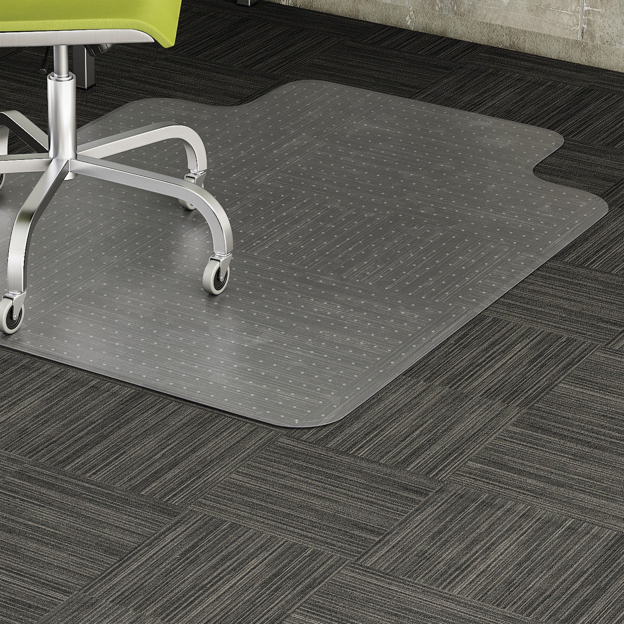 Lorell Standard Lip Low-pile Chairmat - Carpeted Floor - 48" Length x 36" Width x 0.122" Thickness - Lip Size 10" Length x 19" Width - Vinyl - Clear - 1Each -