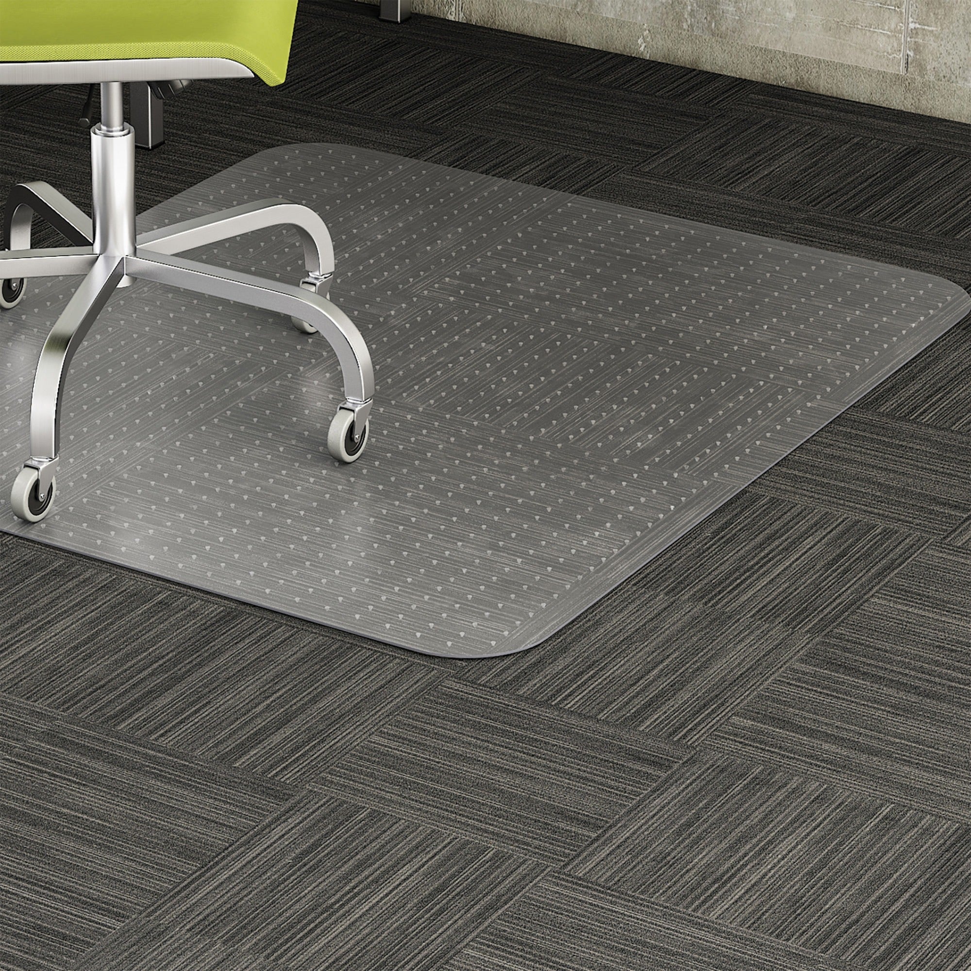 Lorell Low-Pile Chairmat - Carpeted Floor - 60" Length x 46" Width x 0.122" Thickness - Rectangular - Vinyl - Clear - 1Each -
