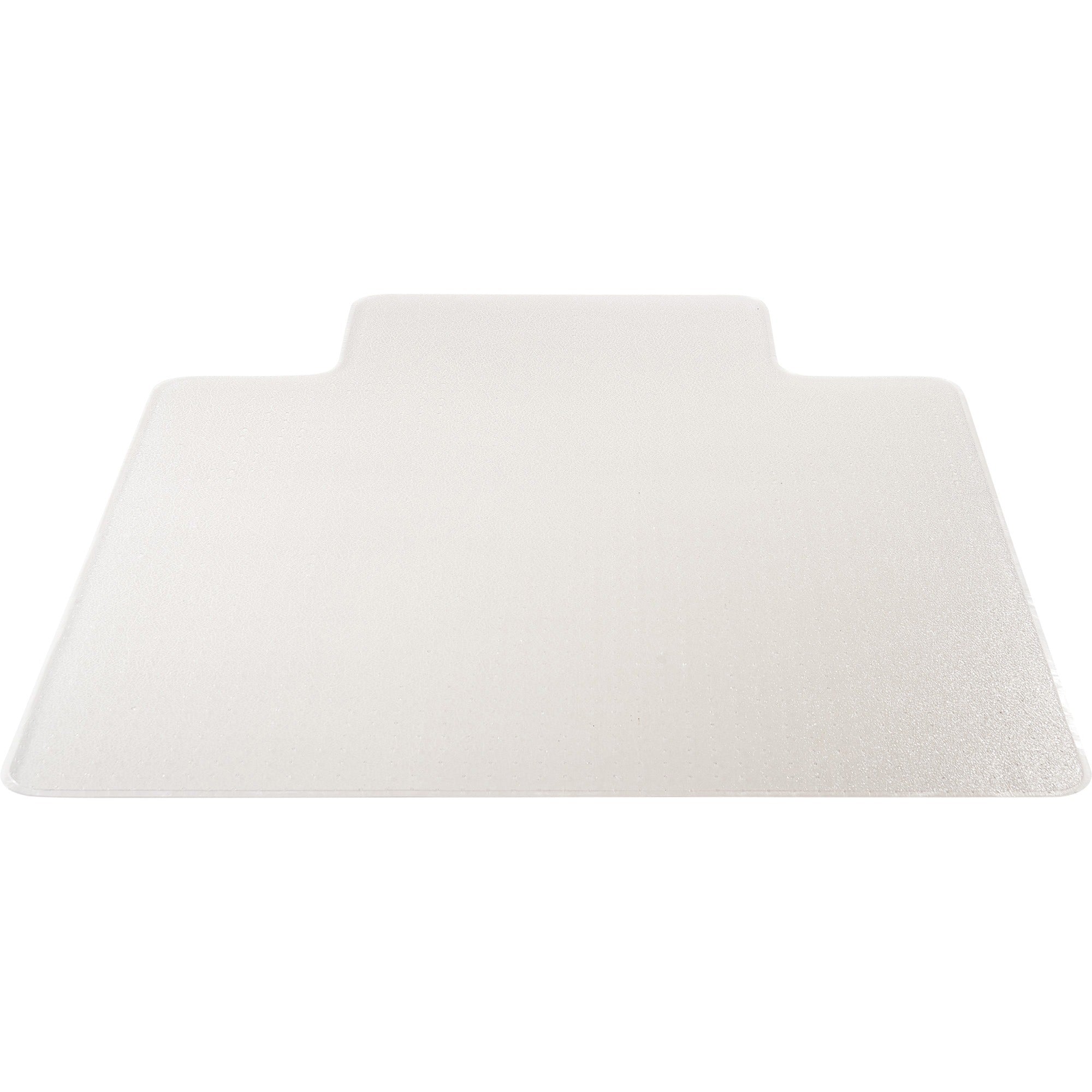 Lorell Plush-pile Wide-Lip Chairmat - Carpeted Floor - 53" Length x 45" Width x 0.173" Thickness - Lip Size 12" Length x 25" Width - Vinyl - Clear - 1Each -