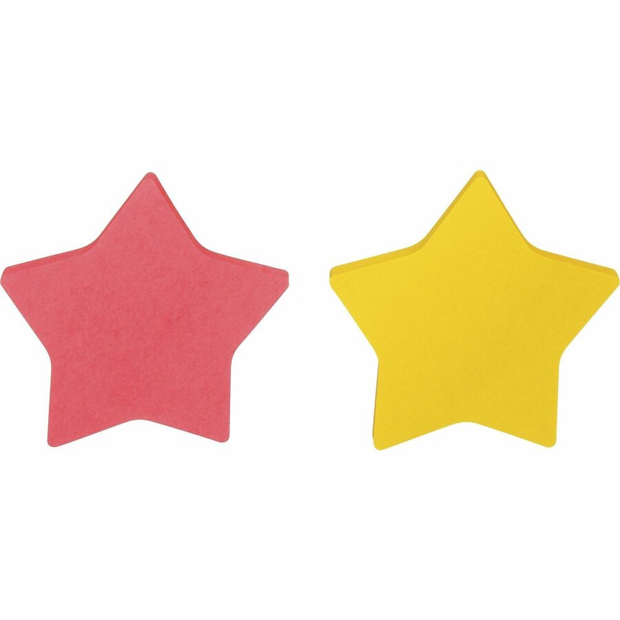 Post-it Super Sticky Die-Cut Notes - 150 - 3" x 3" - Star - 75 Sheets per Pad - Unruled - Yellow, Pink - Self-adhesive - 2 / Pack -