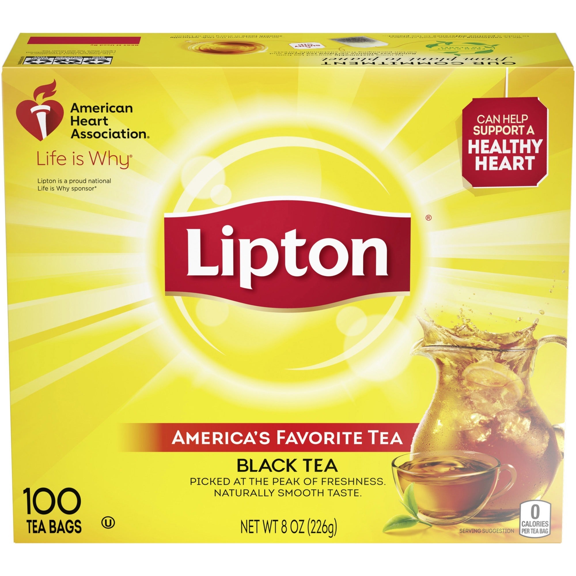 Lipton Classic Black Tea Bag - 1.3 oz Per Packet - 100 Teabag - 100 / Box -