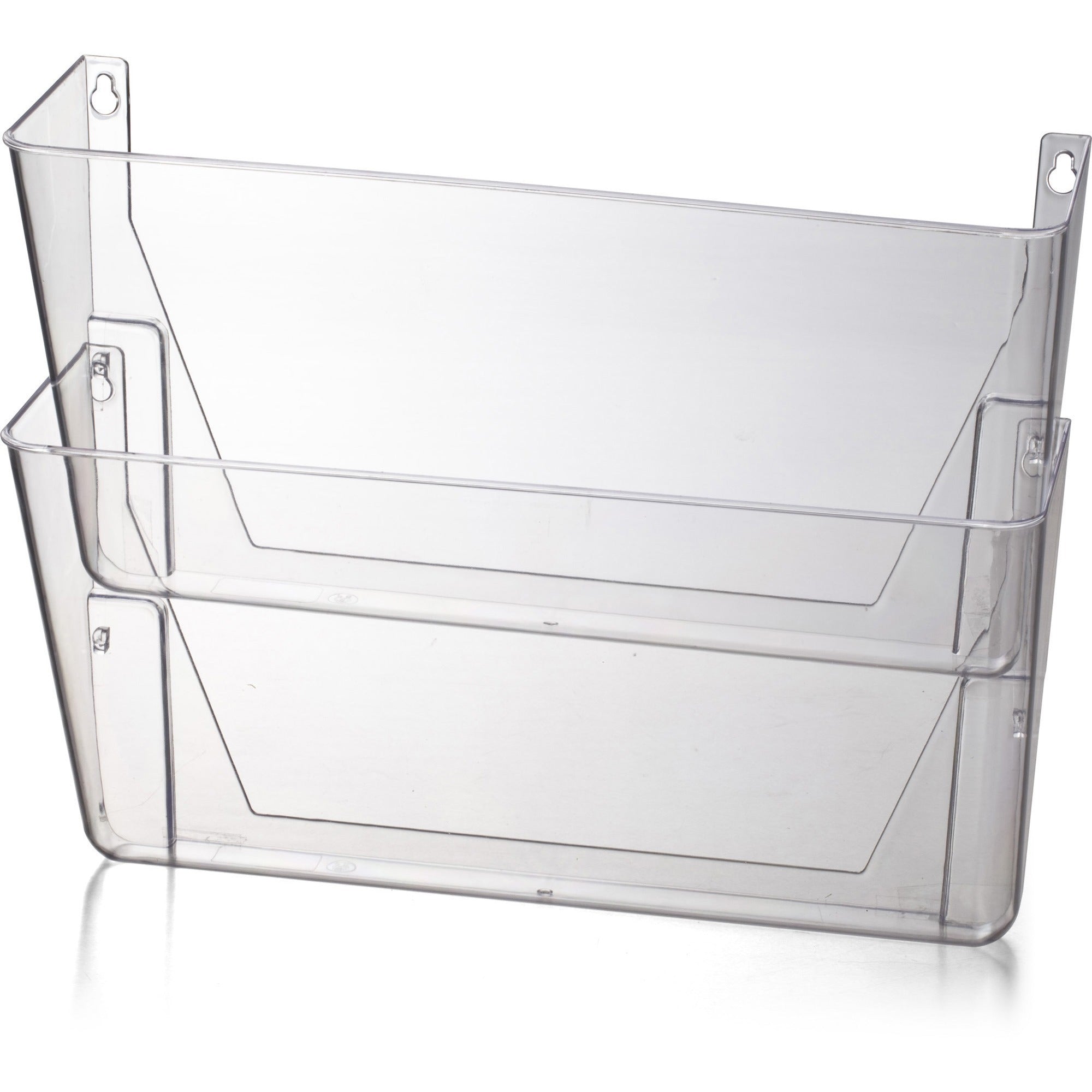 Officemate Mountable Wall File - 10.6" Height x 13" Width x 4.1" Depth - Clear - Plastic - 2 / Box -