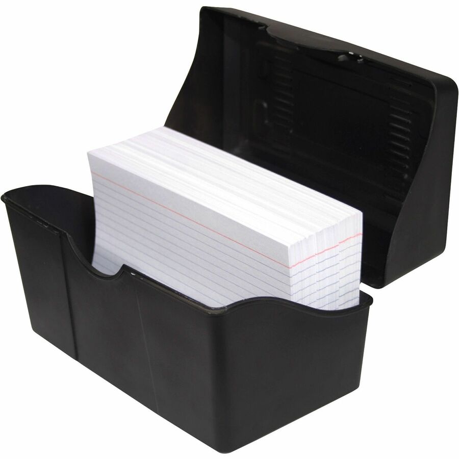 Advantus Index Card Holder - 5.9" x 9" x 5.5" x - Plastic - 1 Each - Black -