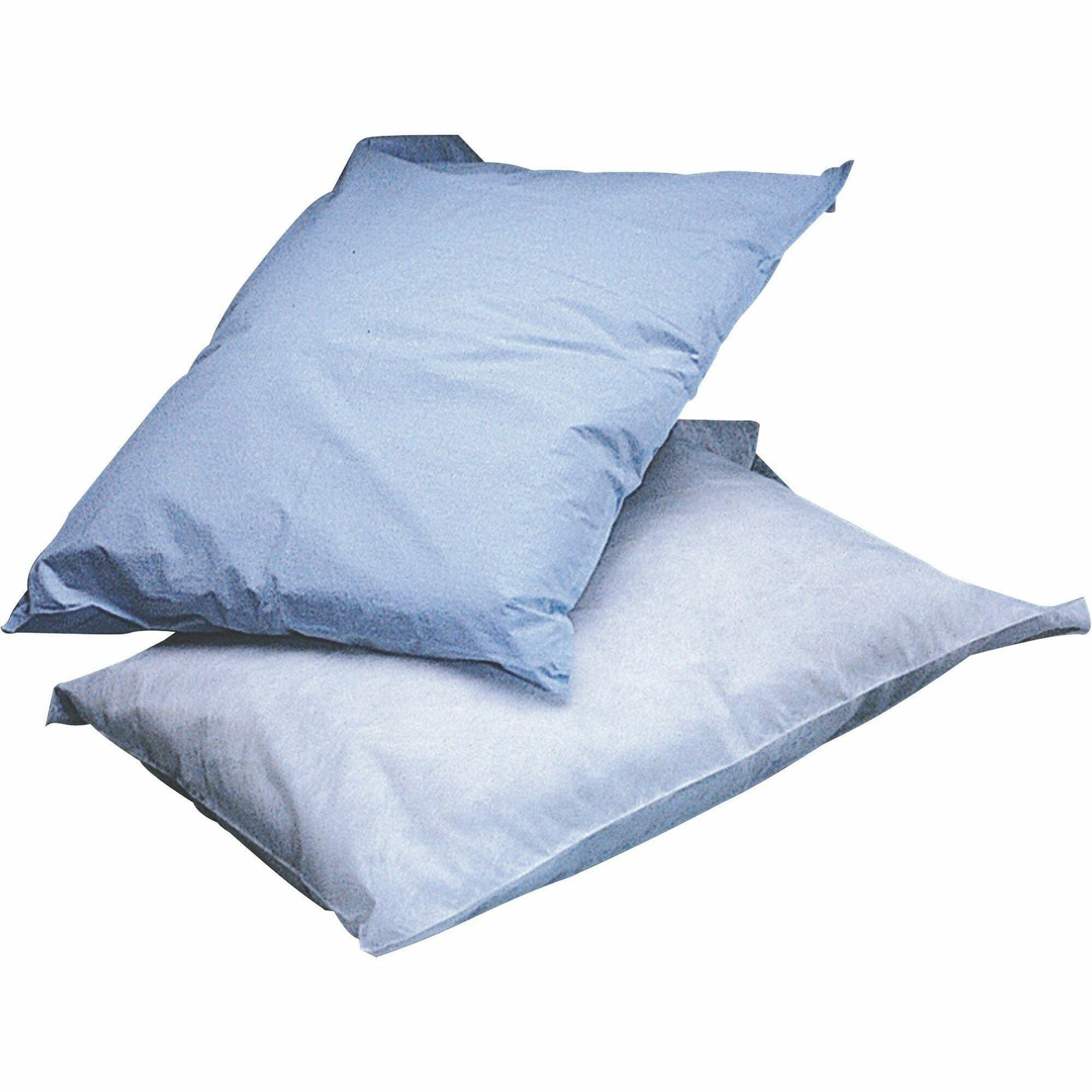 Medline Poly Tissue Disposable Pillowcases - 21" x 30" - Blue - 100 / Box -