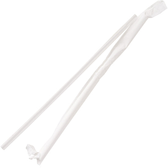 Genuine Joe Jumbo Translucent Straight Straws - 7.8" Length - 500 / Box - Clear -