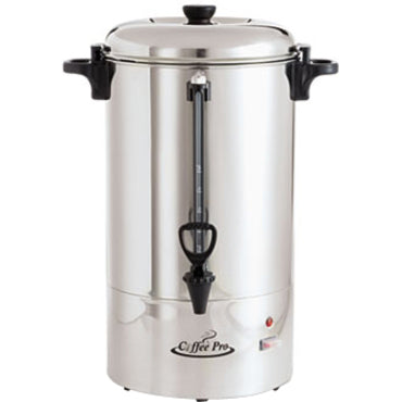 Coffee Pro Stainless Steel Commercial Percolating Urn - 80 Cup(s) - Multi-serve - Stainless Steel - Stainless Steel Body -