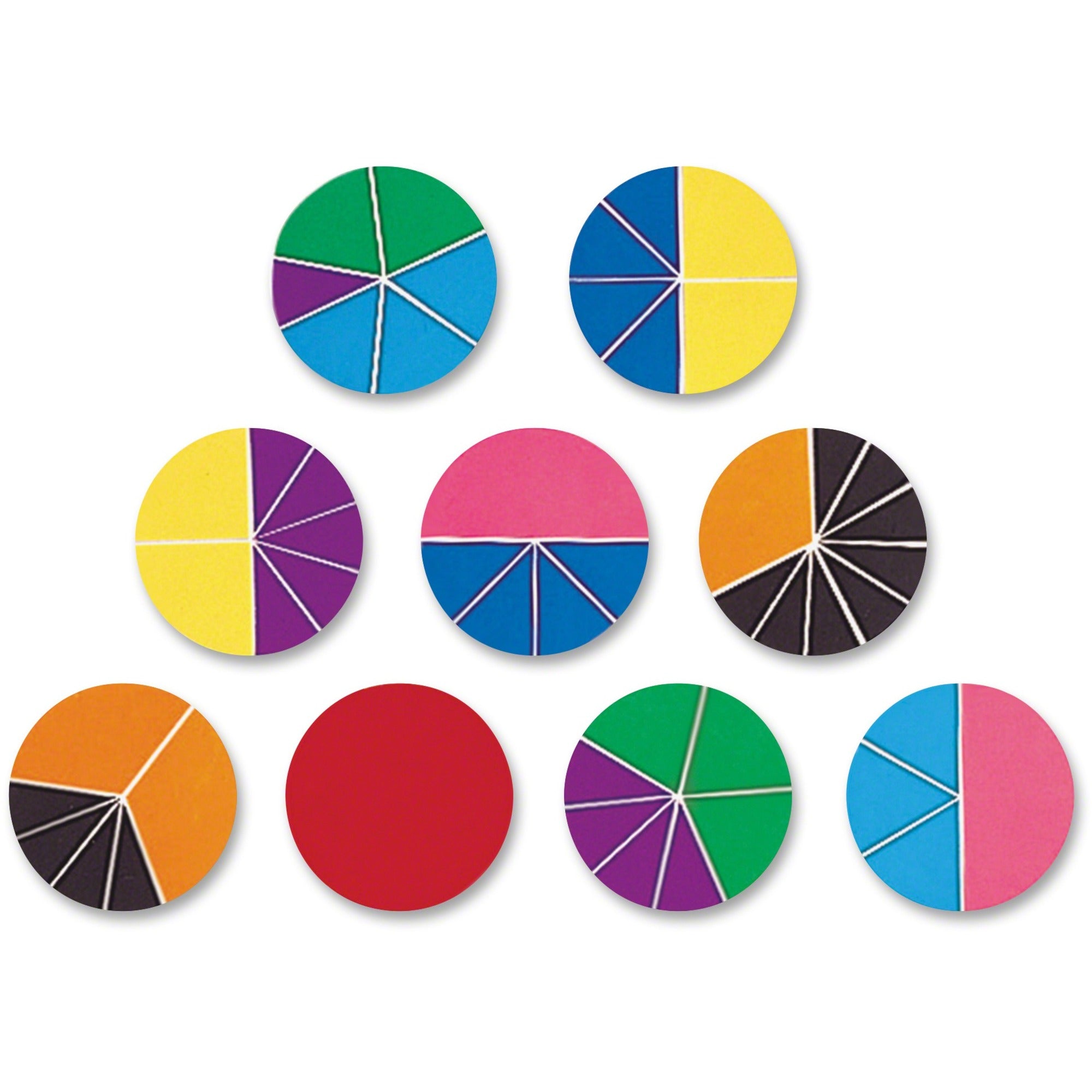 Rainbow Fraction Deluxe Circles Set - Theme/Subject: Learning - Skill Learning: Color Matching, Addition, Subtraction, Comparison, Fraction - 9 Pieces - 6+ - 9 / Set -