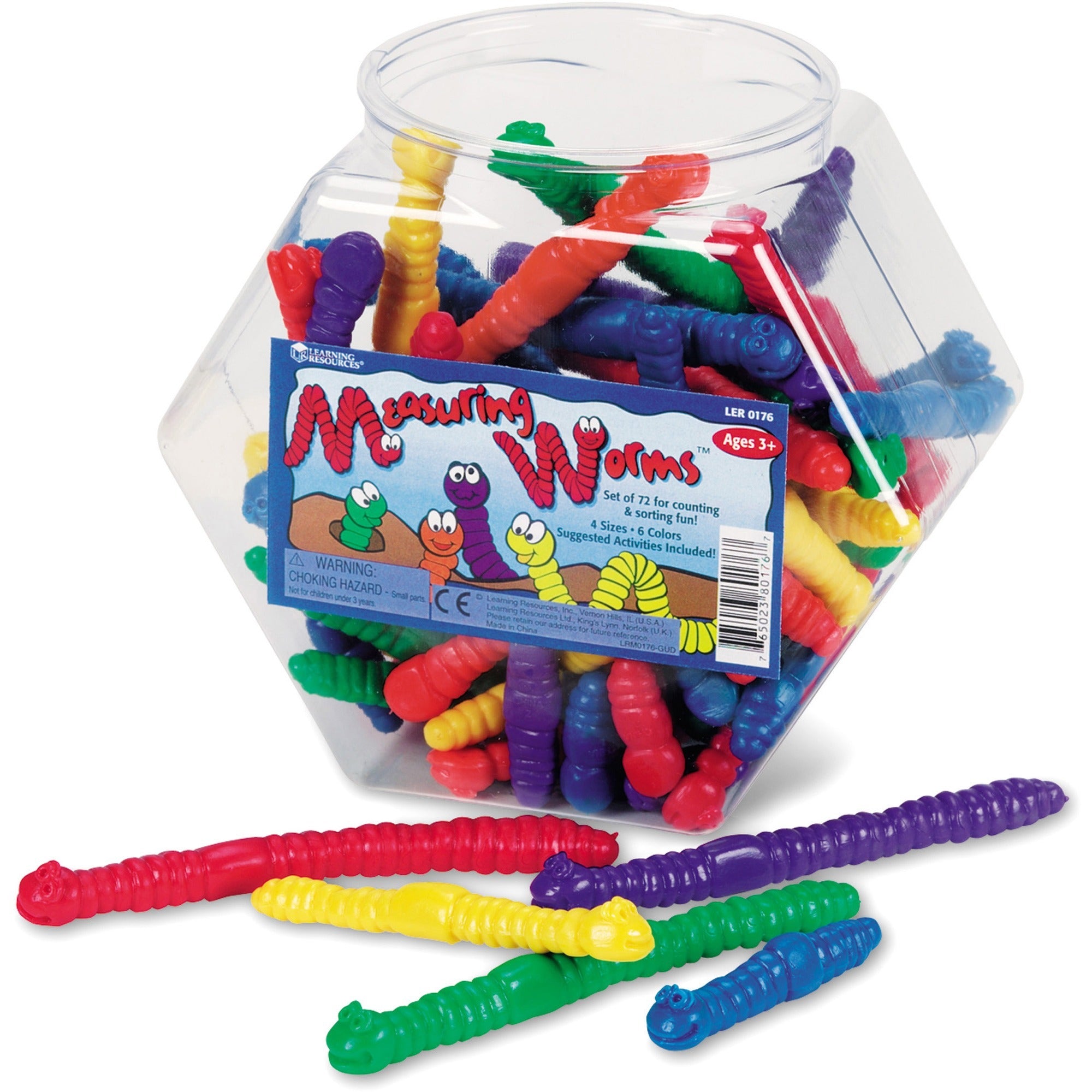 Learning Resources Measuring Worms - Skill Learning: Measurement, Mathematics, Counting, Sorting - 3 Year & Up - Multi -