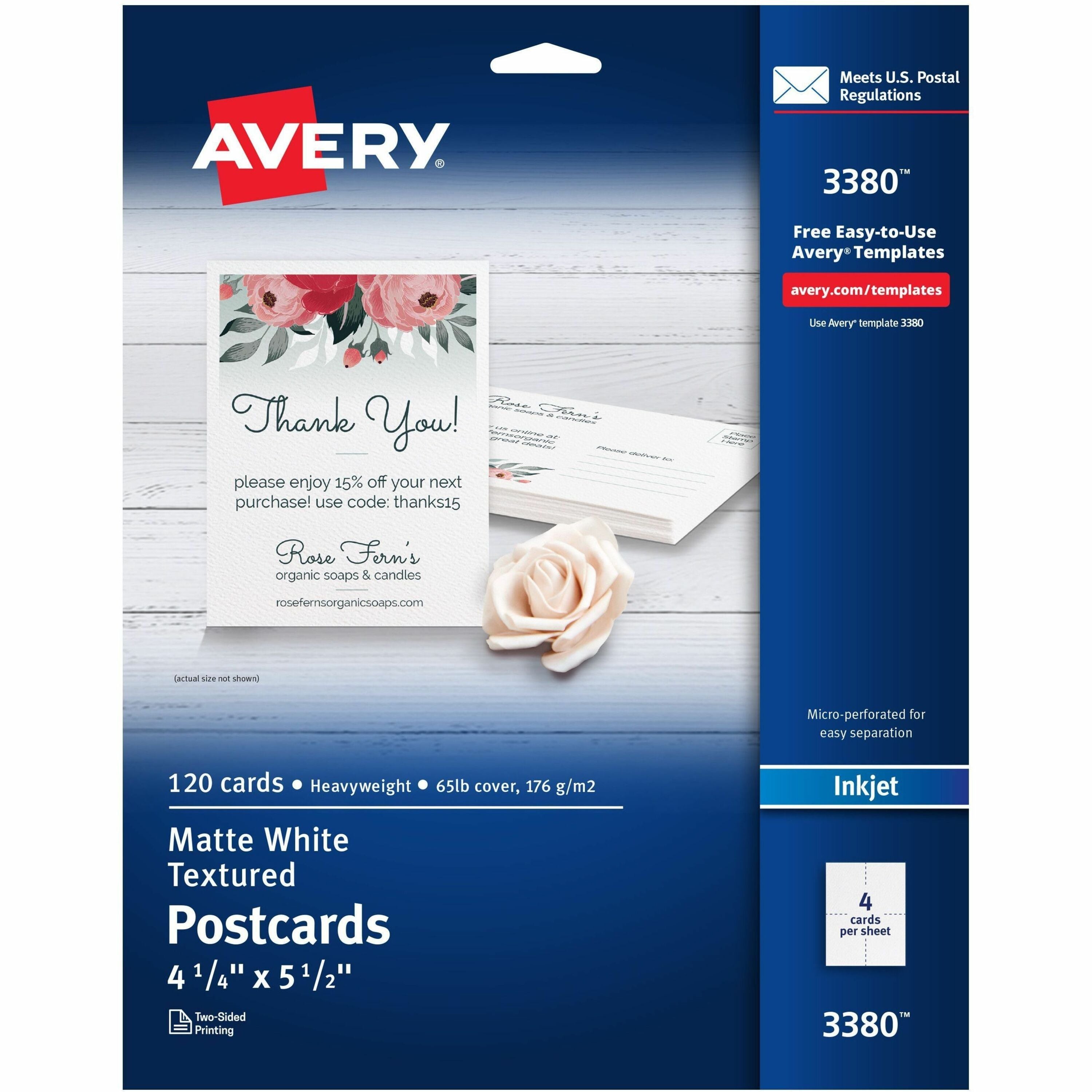 Avery Invitation Card, Sold as 1 Box, 120 Sheet per Box - 1