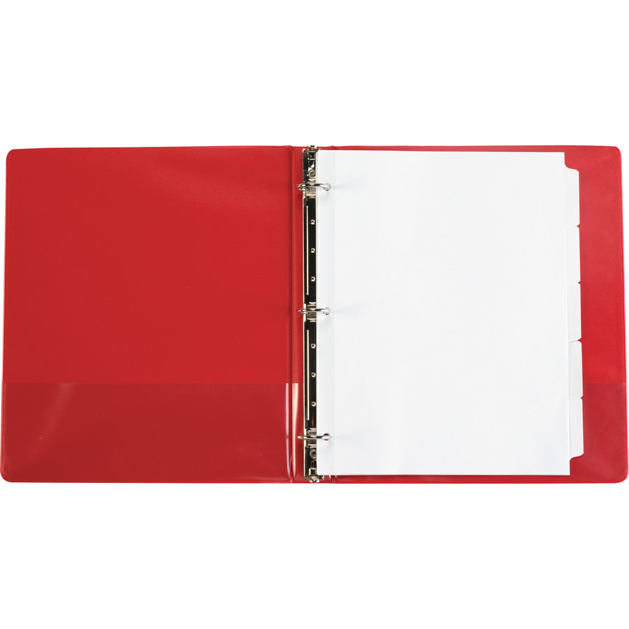 Business Source 3-Ring Plain Tab Indexes - 5 Write-on Tab(s)2" Tab Width - 8.5" Divider Width x 11" Divider Length - Letter - 3 Hole Punched - White Divider - Recycled - Mylar Reinforced Edge, Punched - 100 / Box -