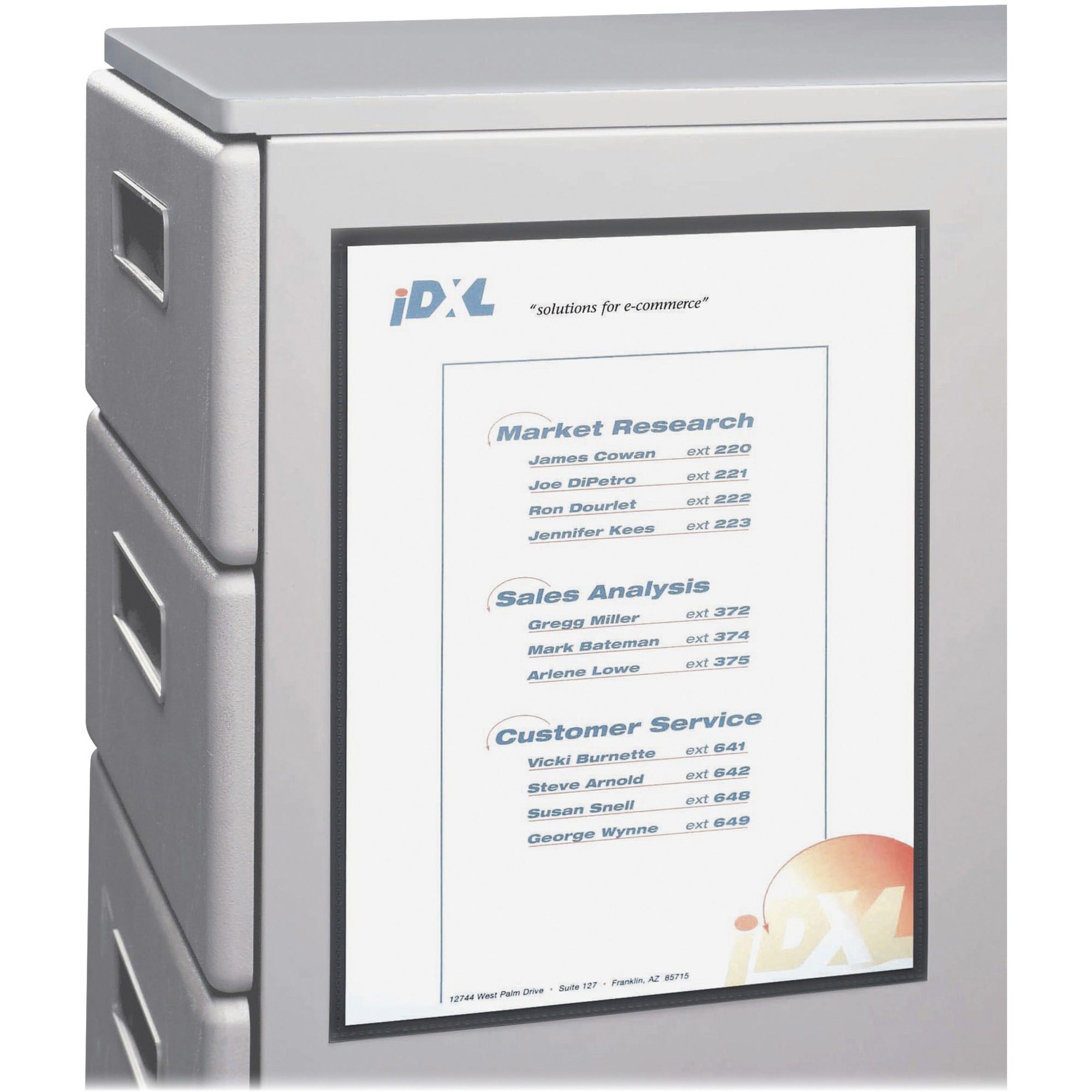 C-Line Cubicle Keepers Display Pockets for Metal Surfaces - Magnetic, 8-1/2 x 11, 2/PK, 37911 -