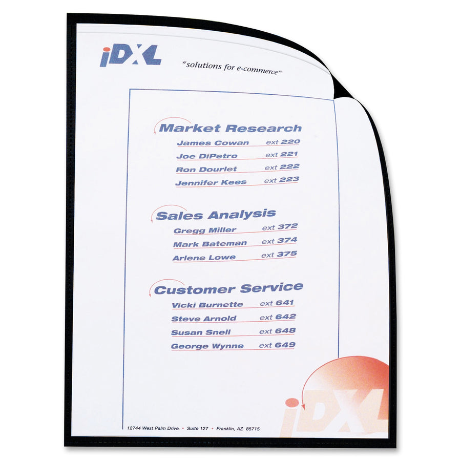 C-Line Cubicle Keepers Display Pockets for Metal Surfaces - Magnetic, 8-1/2 x 11, 2/PK, 37911 -