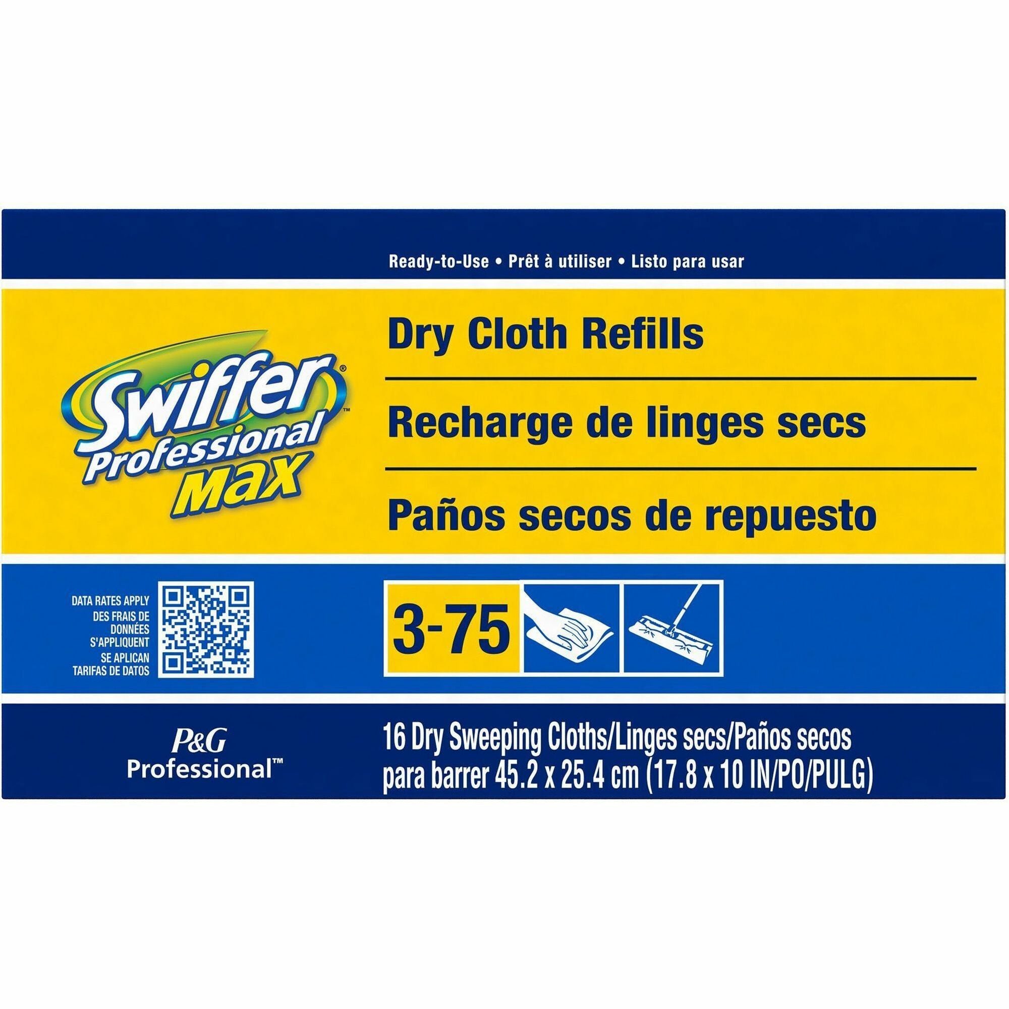 Max/XL Dry Refill Cloths, 17.88 x 10, White, 16/Box, 6 Boxes/Carton - 1