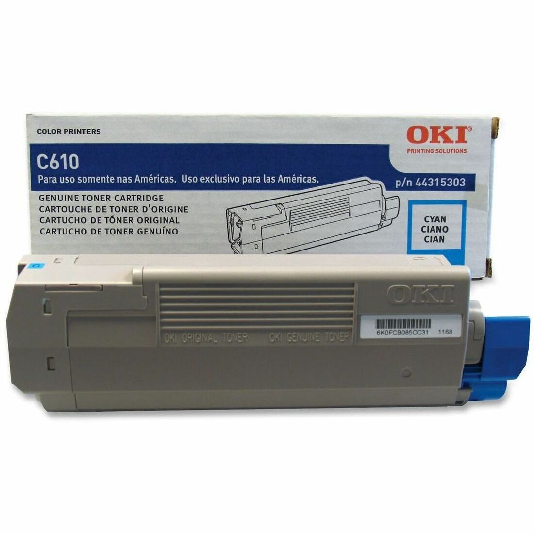 Oki Original Toner Cartridge - LED - 6000 Pages - Cyan - 1 Each -