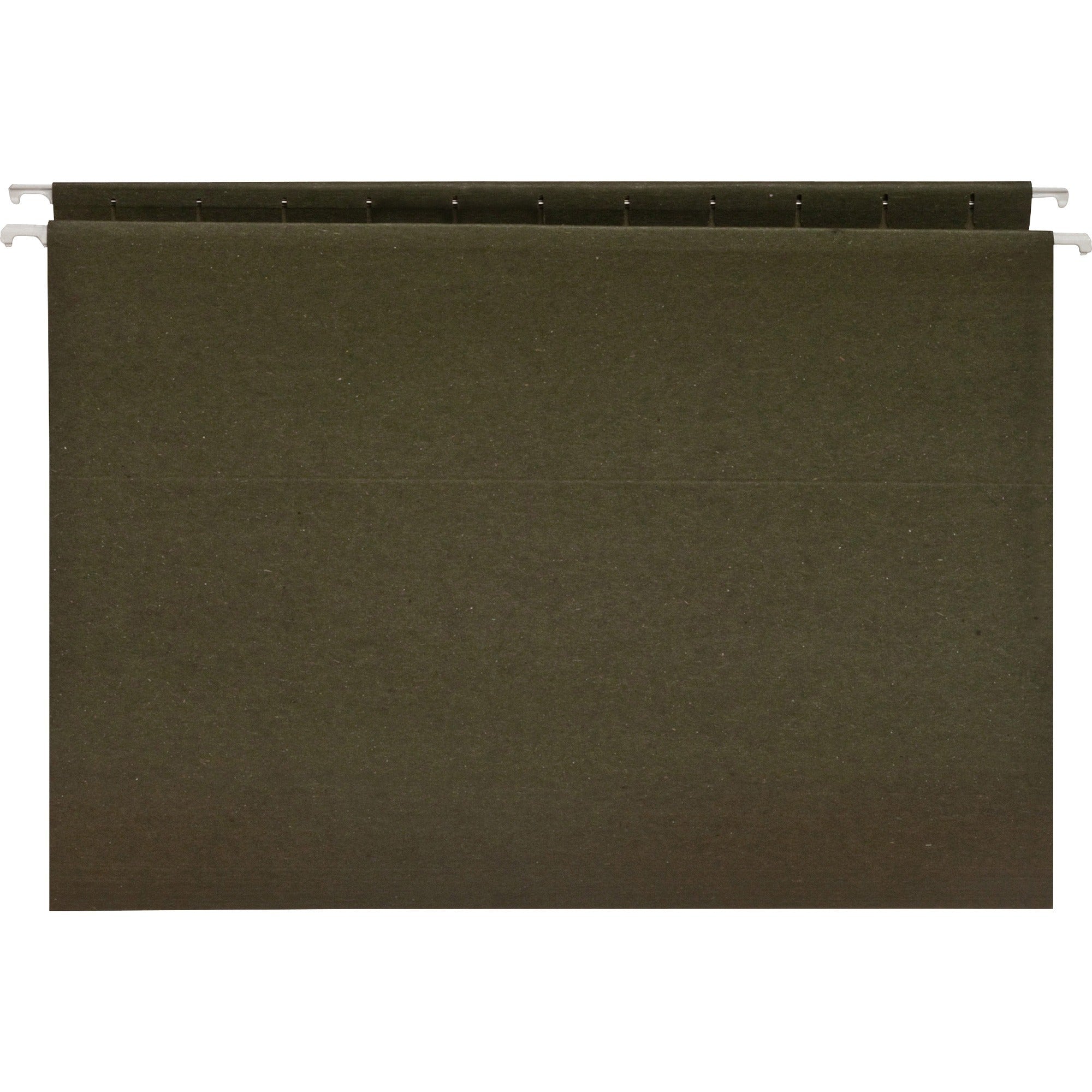 Business Source Letter Recycled Hanging Folder - 8 1/2" x 11" - Green - 100% Recycled - 25 / Box -