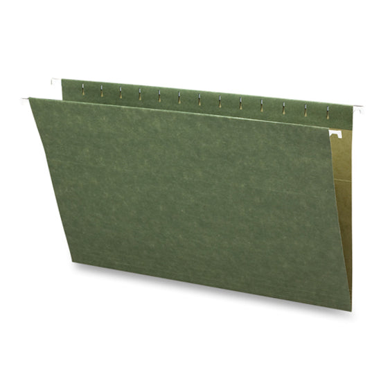 Business Source Legal Recycled Hanging Folder - 8 1/2" x 14" - Green - 100% Recycled - 25 / Box -