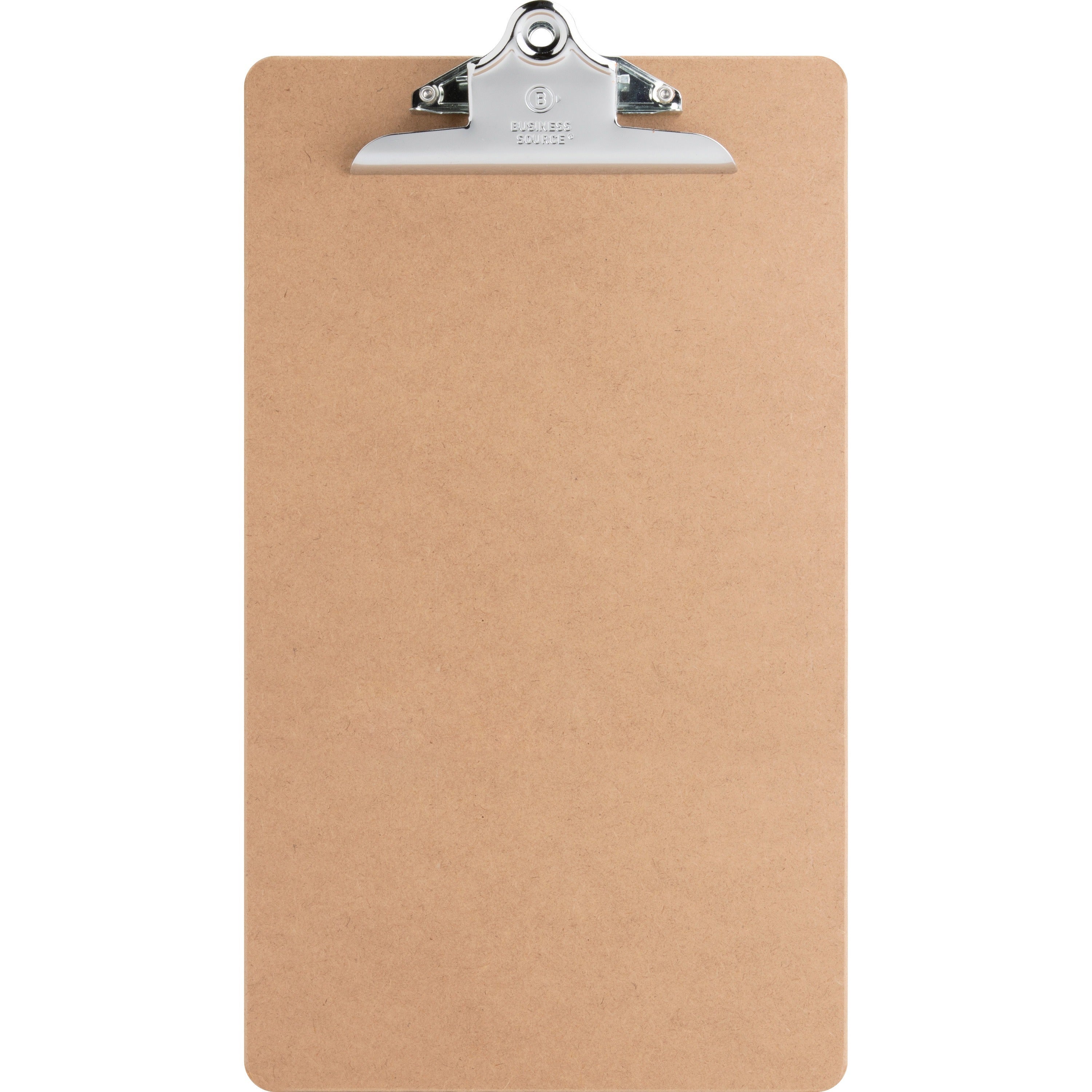 Business Source Hardboard Clipboard - 9" x 15 1/2" - Hardboard - Brown - 1 Each -
