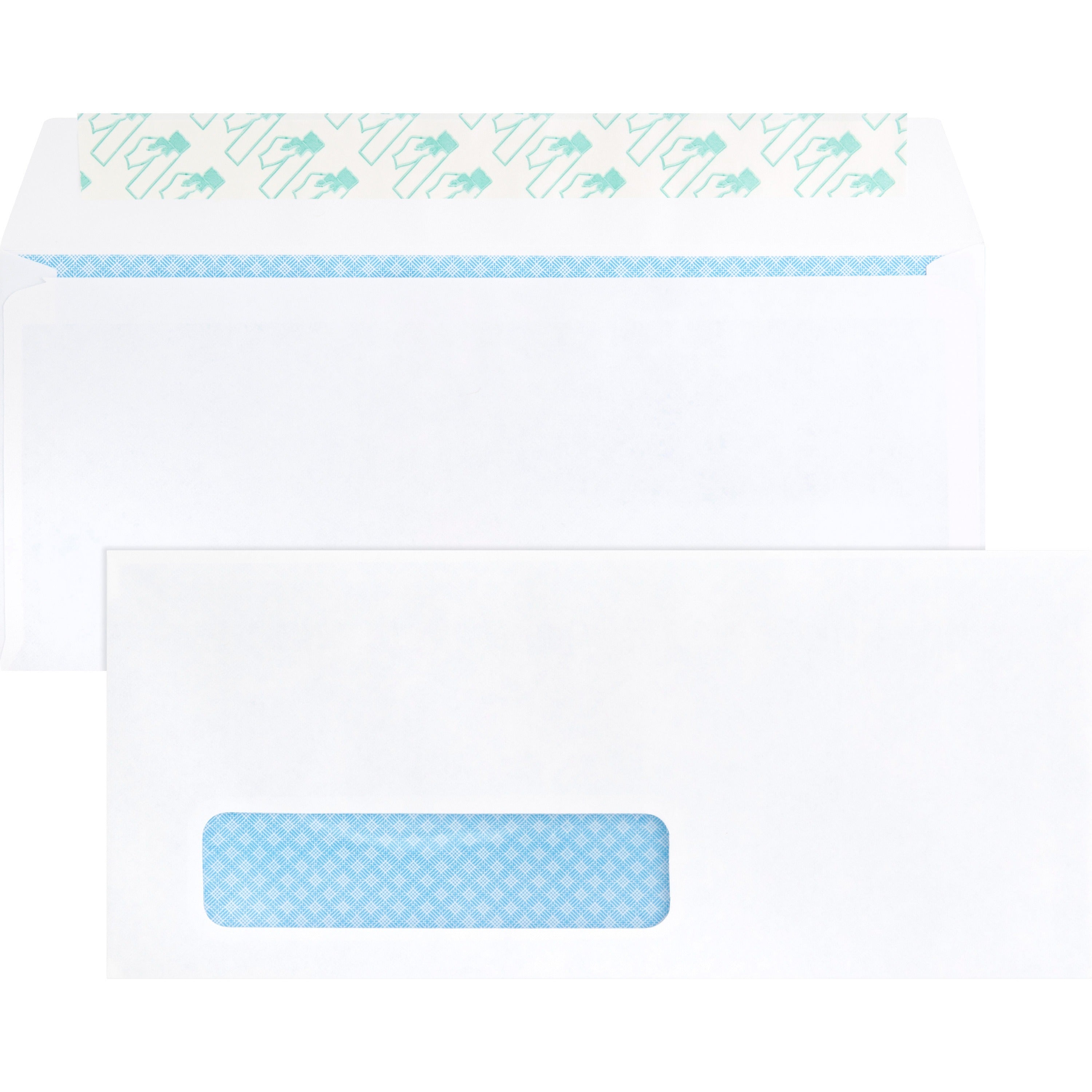 Business Source Security Tint Window Envelopes - Business - #10 - 9 1/2" Width x 4 1/8" Length - Peel & Seal - Wove - 500 / Box - White -