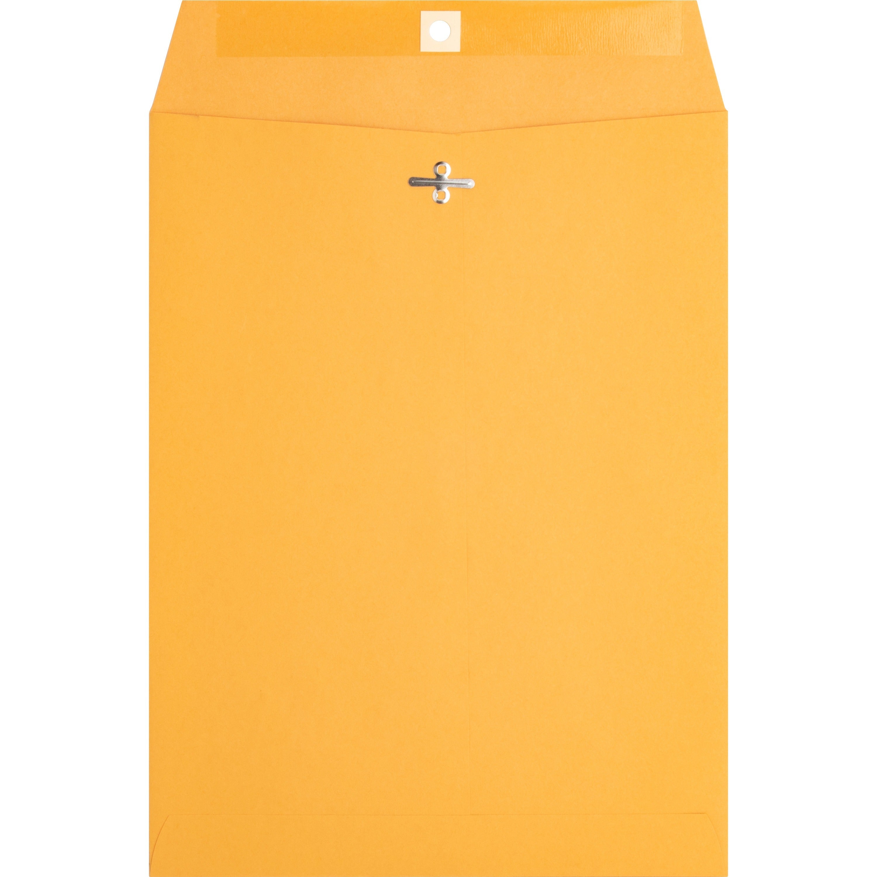 Business Source Heavy-duty Clasp Envelopes - Clasp - #90 - 9" Width x 12" Length - 28 lb - Clasp - Kraft - 100 / Box - Kraft -