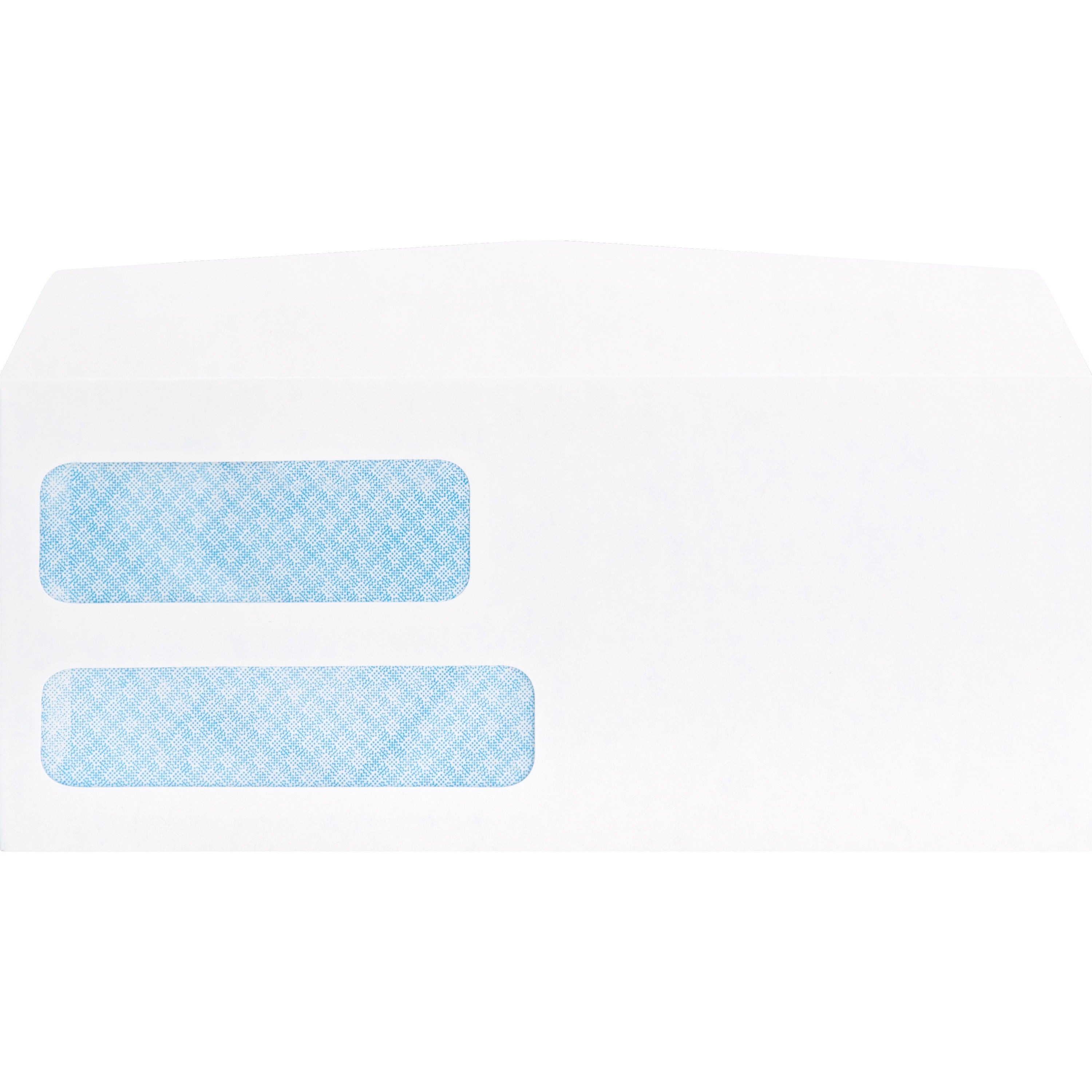 Business Source No. 9 Double Window Invoice Envelopes - Double Window - #9 - 8 7/8" Width x 3 7/8" Length - 24 lb - 500 / Box - White -